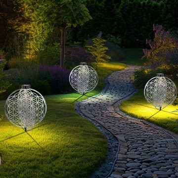 Globo LED Solarleuchte, LED-Leuchtmittel fest verbaut, Warmweiß, Solarlampe orientalische Dekoleuchte Gartenlampe Lebensblume Solar