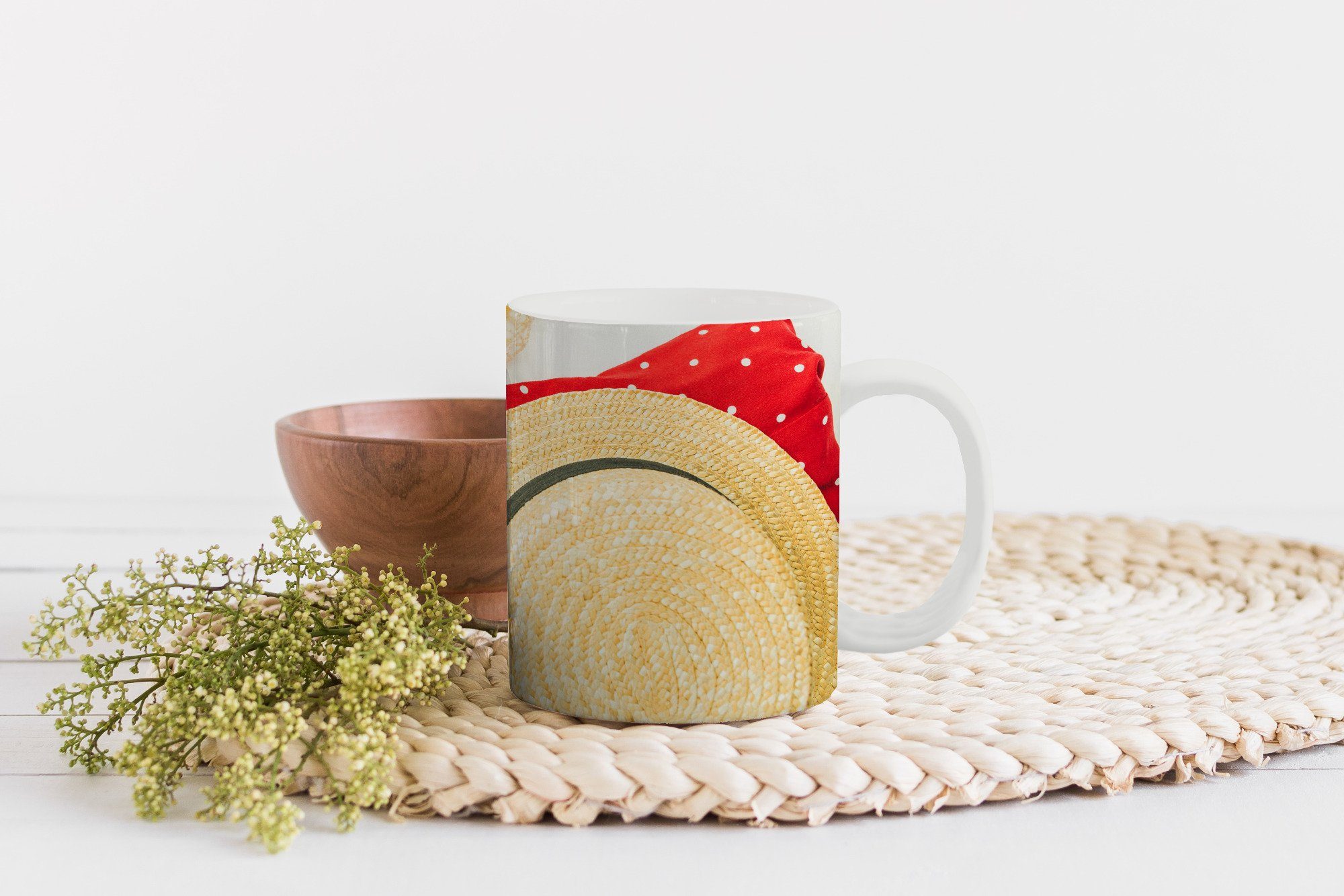 Keramik, Geschenk Teetasse, Zitrone Hut, MuchoWow Tasse Teetasse, - - Becher, Sommer Kaffeetassen,