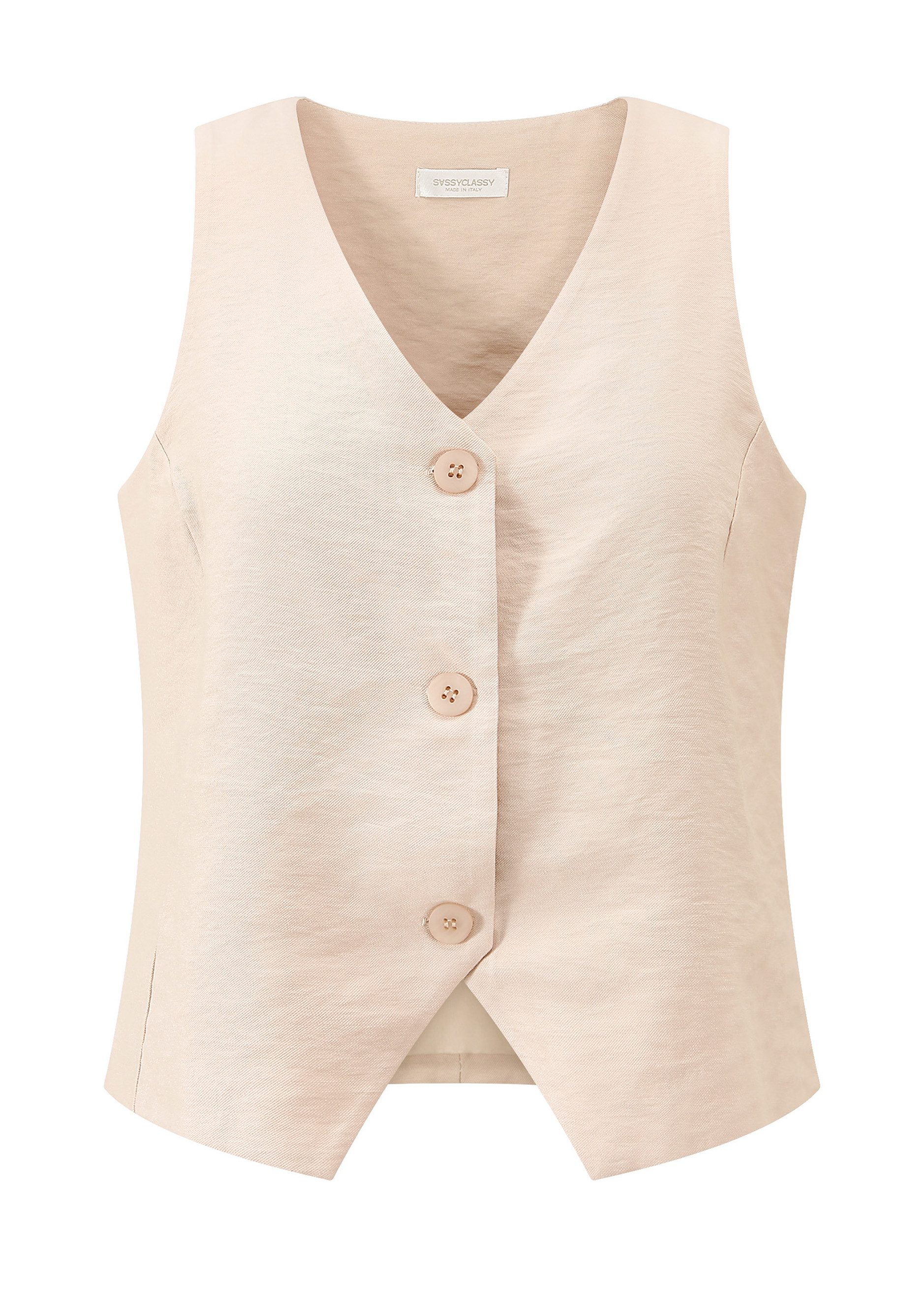 SASSYCLASSY Kurzweste Ärmellose Anzugweste für Damen Elegante Weste mit V-A günstig online kaufen