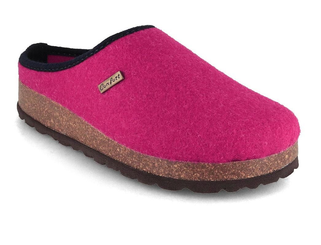 Filz-Pantoffeln Komfort Damen Clogs mit Kork-Fußbett Hausschuh