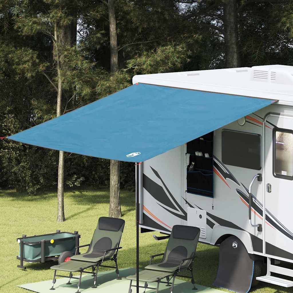 vidaXL Kuppelzelt Wohnwagenmarkise Personen 240 x 300 cm Wasserdicht Blau Taft, Personen: 1 (1 tlg)