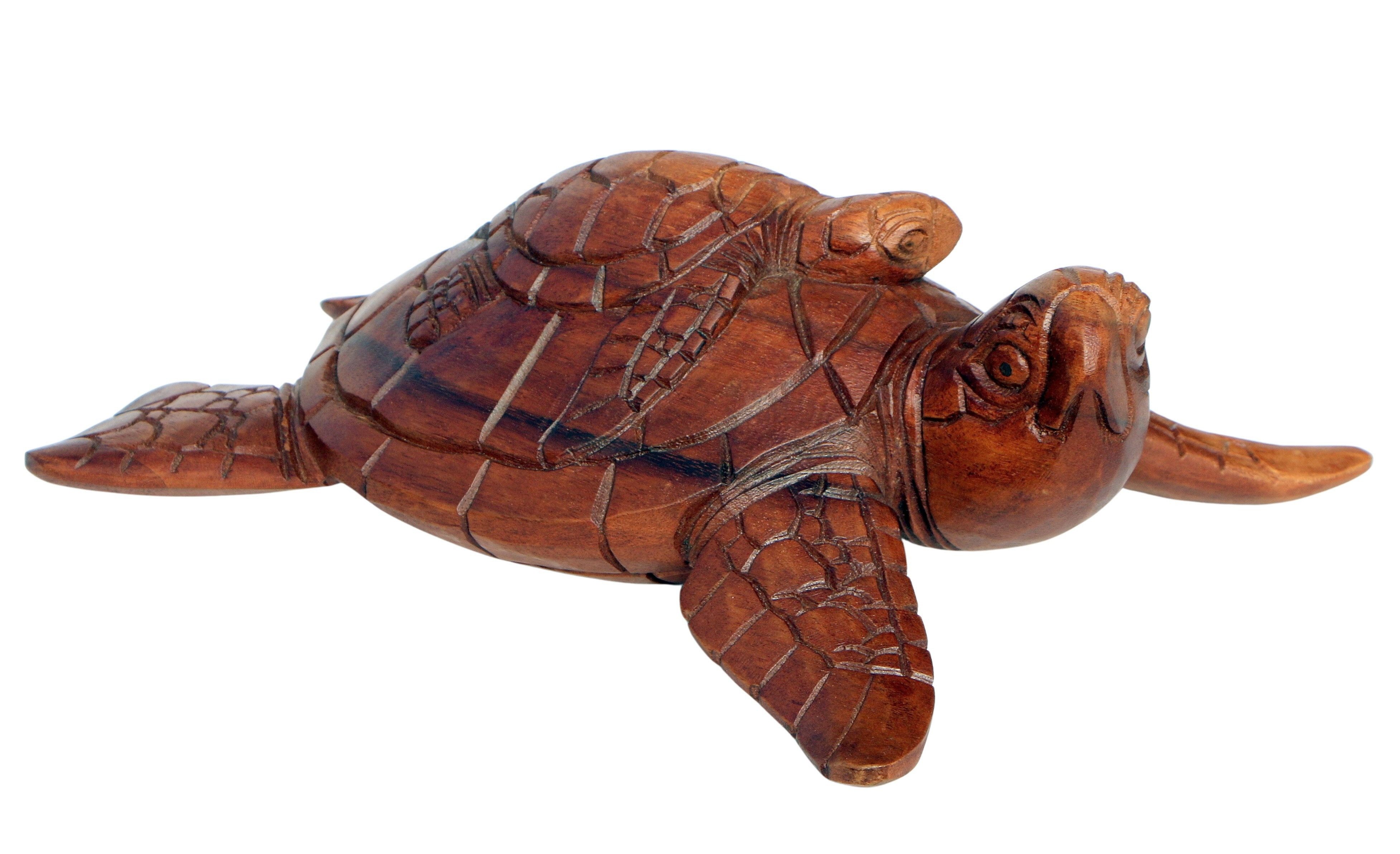Wogeka Tierfigur Wasser-Schildkröte Holz-Figur Schildi Tier günstig online kaufen
