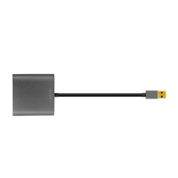 LogiLink USB3.0 auf VGA / HDMI Video-Adapter, USB-A/M zu HDMI-A/F + VGA/F, 1080p, schwarz, 0,15 m