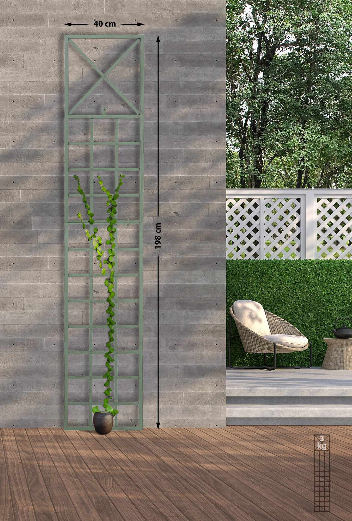 TPFLiving Rankhilfe Trifo, Rankgitter - Blumengitter aus massivem Eisen, Ro günstig online kaufen