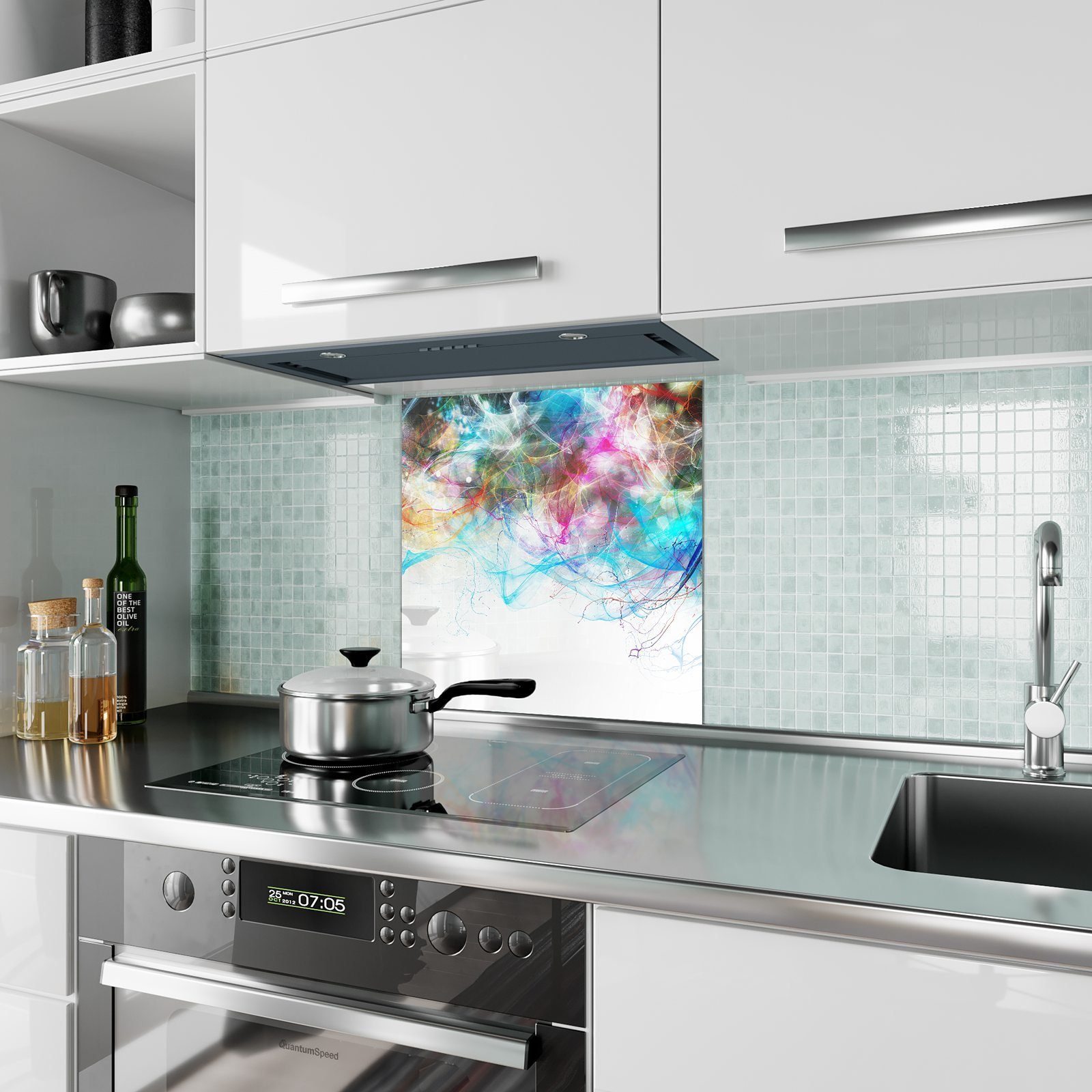 Kunst Primedeco Glas mit Küchenrückwand Küchenrückwand Motiv Spritzschutz Moderne