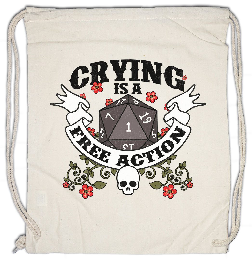 Turnbeutel RPG Crying Is A Free Action Turnbeutel Dices D&D Dungeons Würfel Role
