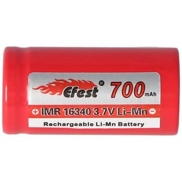 EFEST Efest IMR16340 700mAh 3,7V mit Pluspol flach Li-Ion-Akku 33,80x16,6mm Akku 700 mAh (3,7 V)