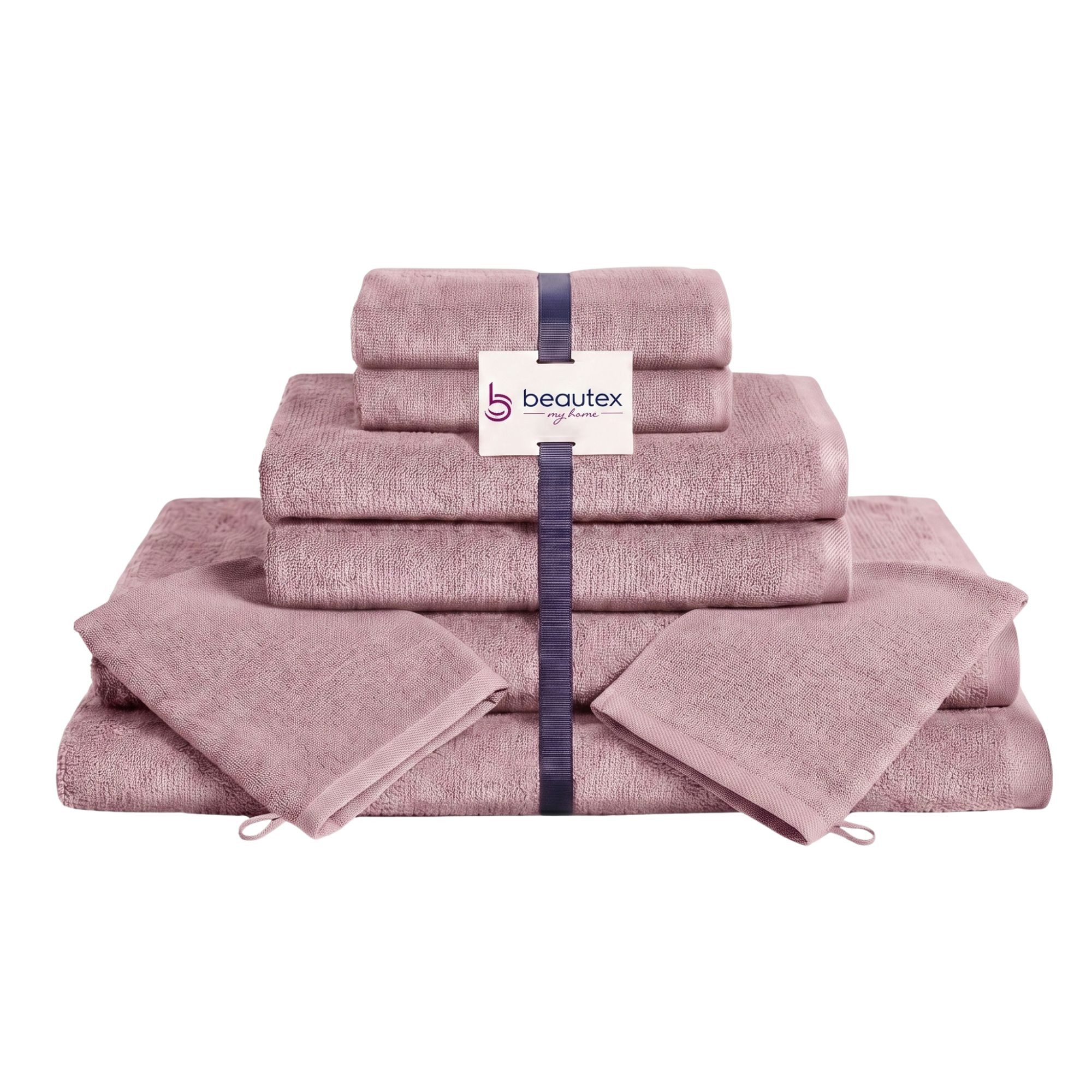 Beautex Handtuch Set, Premium Frottier Sets, 100% Baumwolle 550g/m², Multischlaufen-Optik, Frottier, saugstark, weich, flusenfrei, schnelltrocknend, schadstoffgeprüft