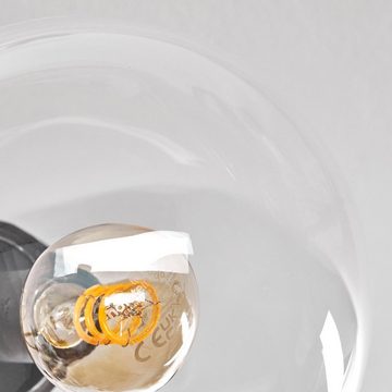 hofstein Deckenleuchte Deckenlampe aus Metall/Glas in Schwarz/Rauchfarben/Bernstein/Klar, ohne Leuchtmittel, vintage Leuchte mit Glasschirmen (15 cm), 6 x E14, ohne Leuchtmittel