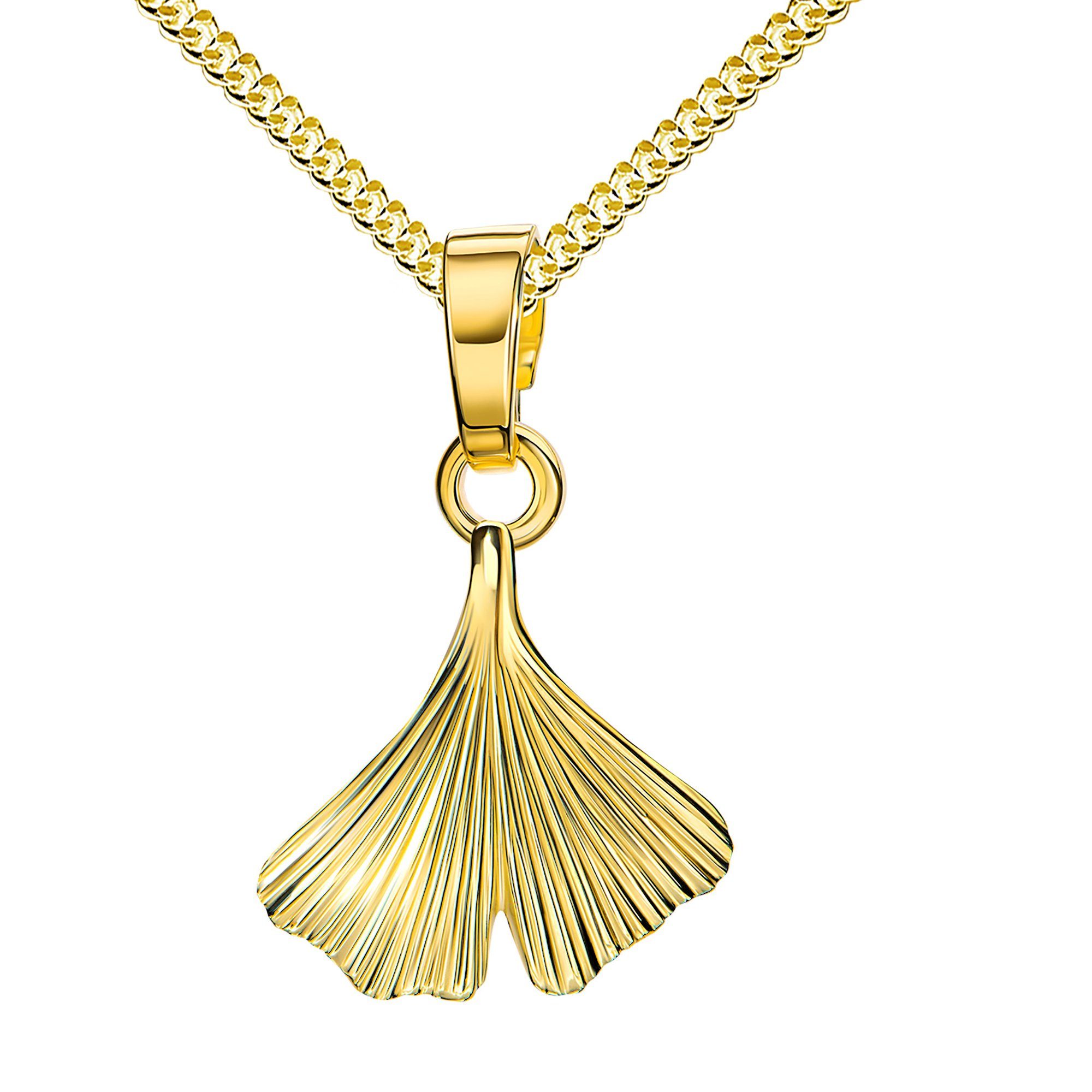 Kette mit Anhänger Ginkgo Anhänger 333 Gold