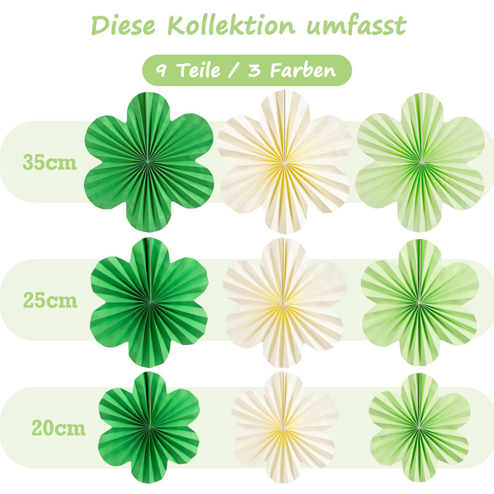 Bomiclss Papierdekoration 9 Stück Papierblumen Party deko, Papierfächer deko, Papier fächer, Dekoration Hanging für Party Hochzeit Geburtstag Festival Tischdeko