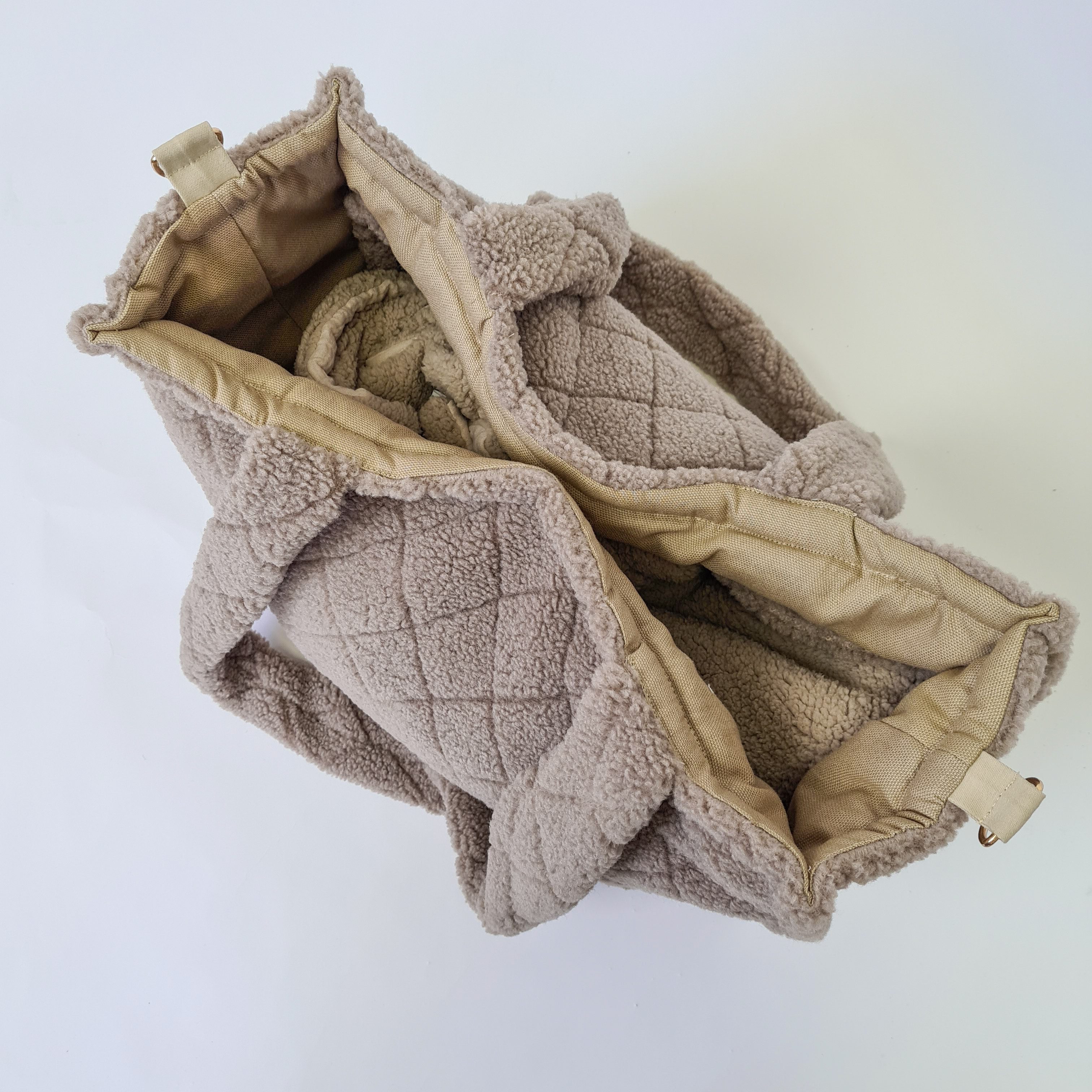 LittleANTunique Kinderwagen-Tasche Wickeltasche I Shopper I Teddy beige I Mommy Bag