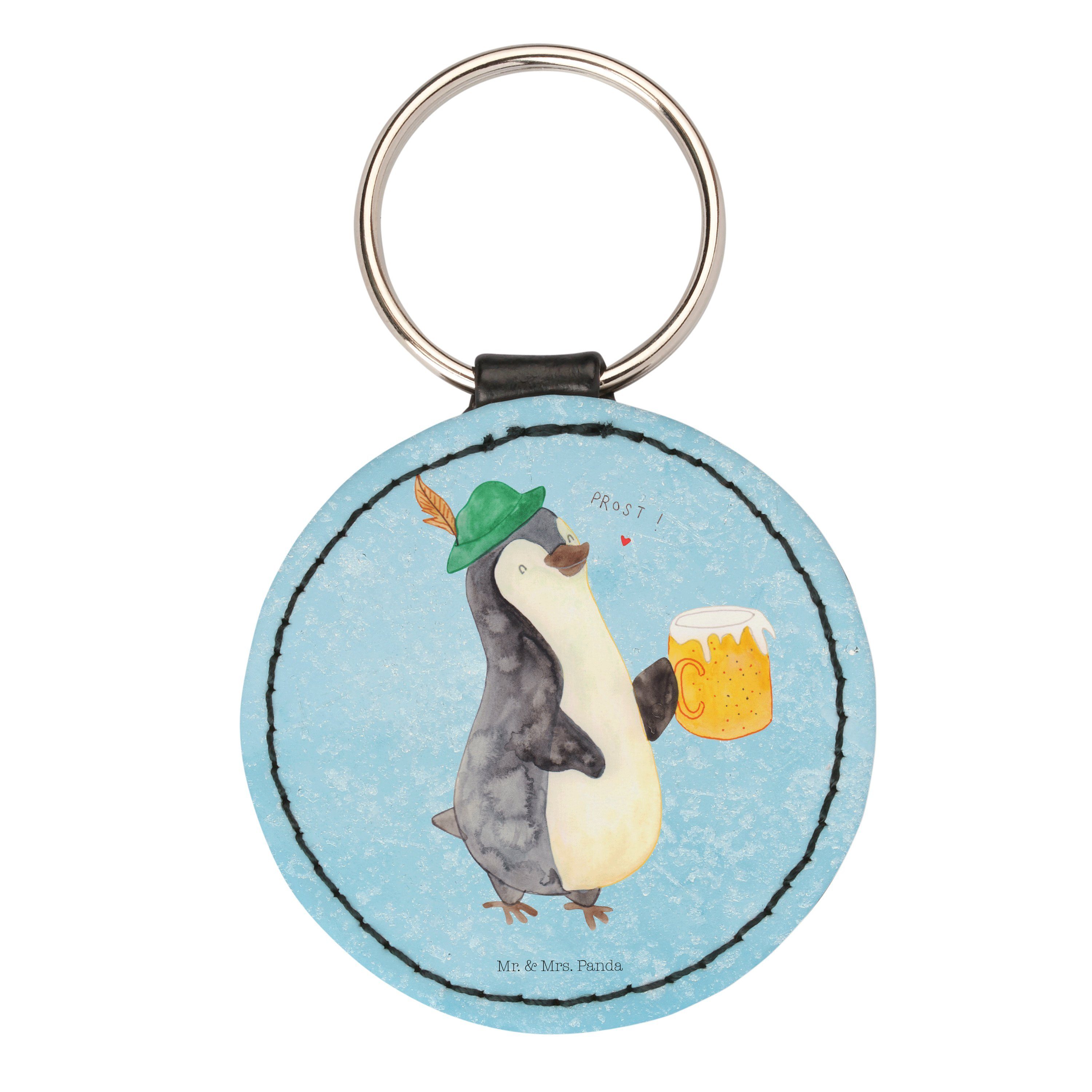 - Geschenk, Oktoberfest, G Mrs. Pinguin Bierchen, Schlüsselanhänger (1-tlg) Mr. Pinguine, & Bier Panda - Eisblau