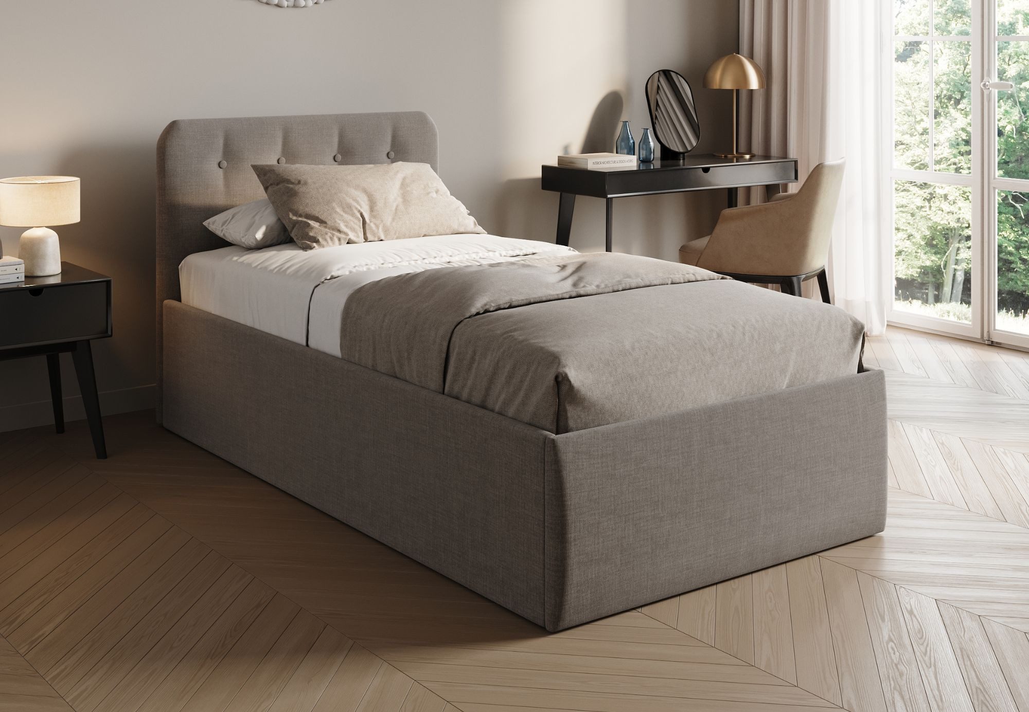 Home Collective Polsterbett Bett mit Stauraum, verstellbarem Lattenrost & M günstig online kaufen