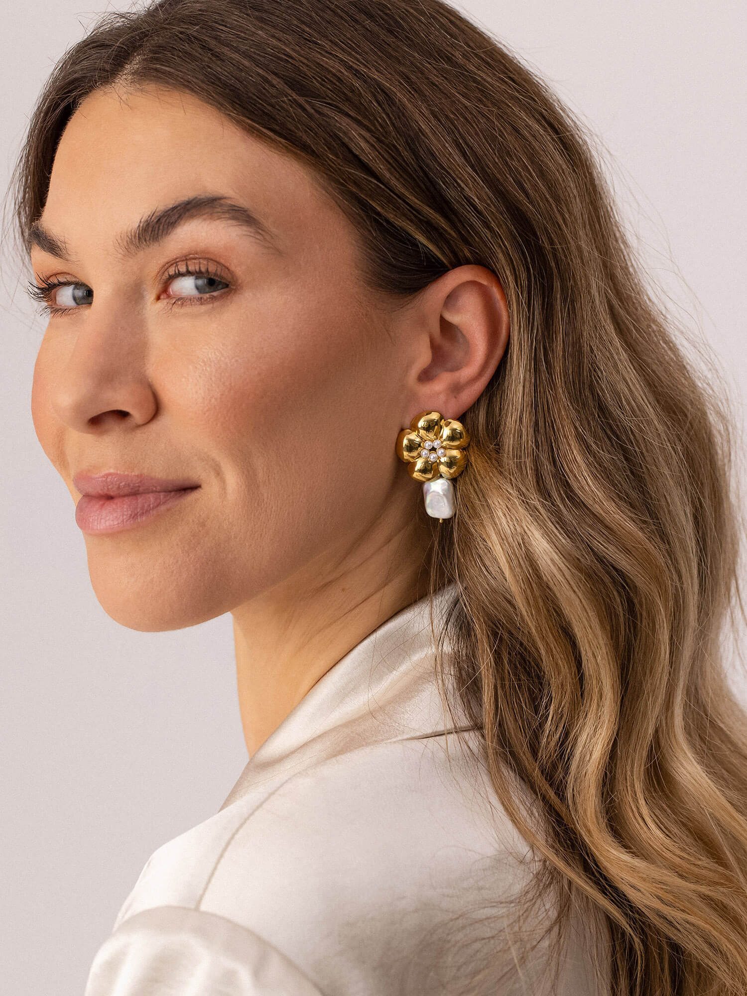 Purelei Paar Ohrstecker Floral Pearly