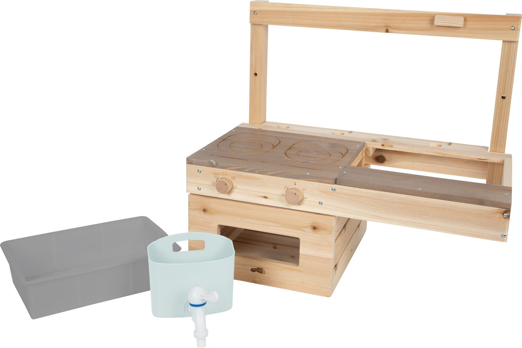 Small Foot Outdoor-Spielküche Matschküche zum Hängen Holz, Kunststoff