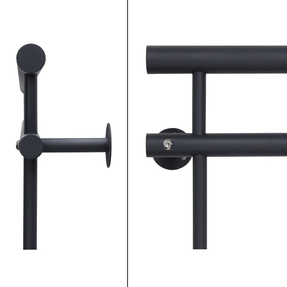 ECD Germany Brüstungsgeländer Französischer Balkon Balkongeländer Balkongitter Außen Fenstergitter, 100 cm Länge, 90 cm Höhe, Balkonbrüstung mit 7 Füllstäben Stabgeländer Geländer matt und rau