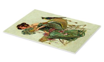 Posterlounge Forex-Bild Master Collection, Die Dame mit dem Papagei, Malerei