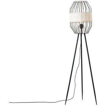 Brilliant Stehlampe Slope, Lampe, Slope Standleuchte dreibeinig schwarz/natur, 1x A60, E27, 40W