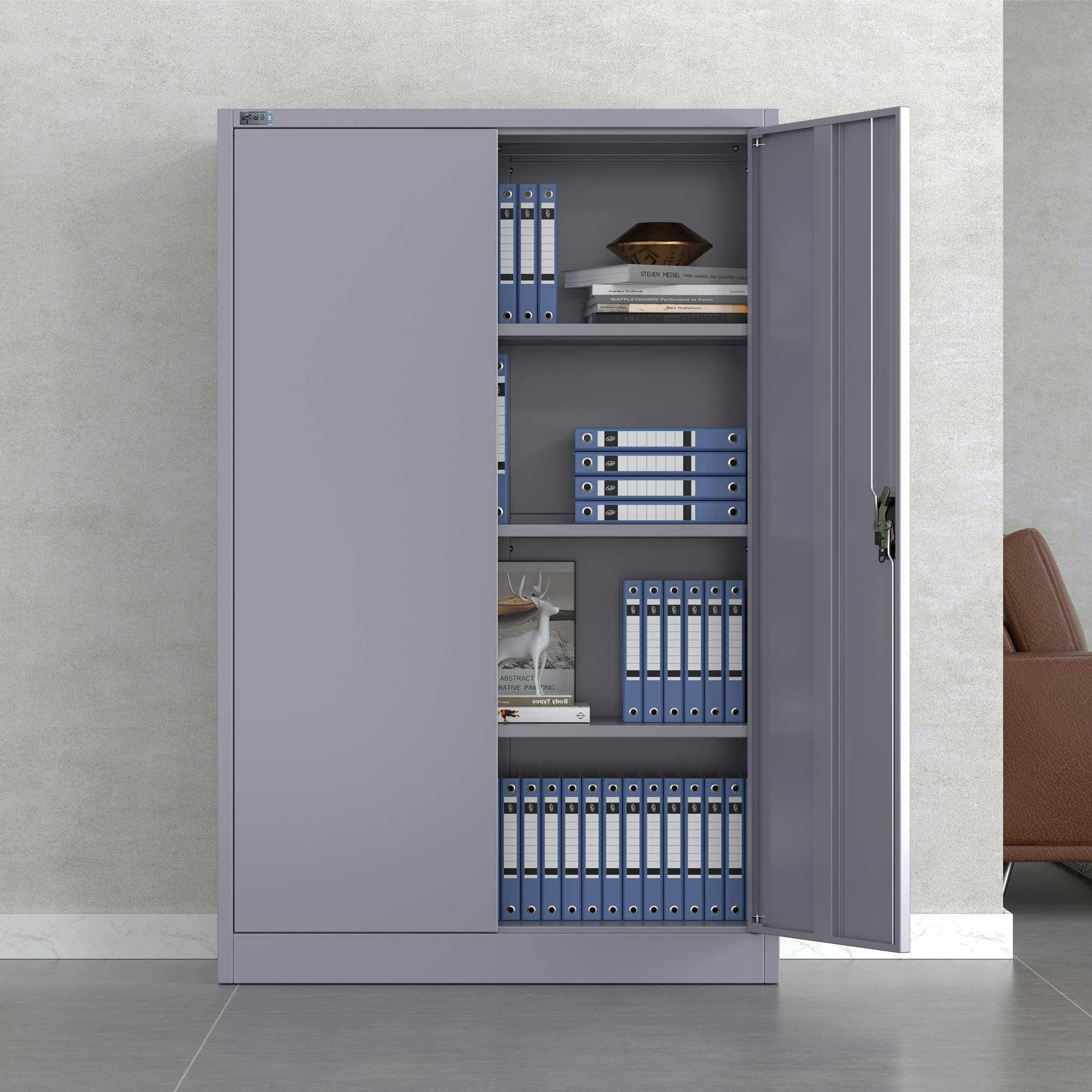 Makika Aktenschrank Büroschrank abschließbar 40x90x140cm in günstig online kaufen