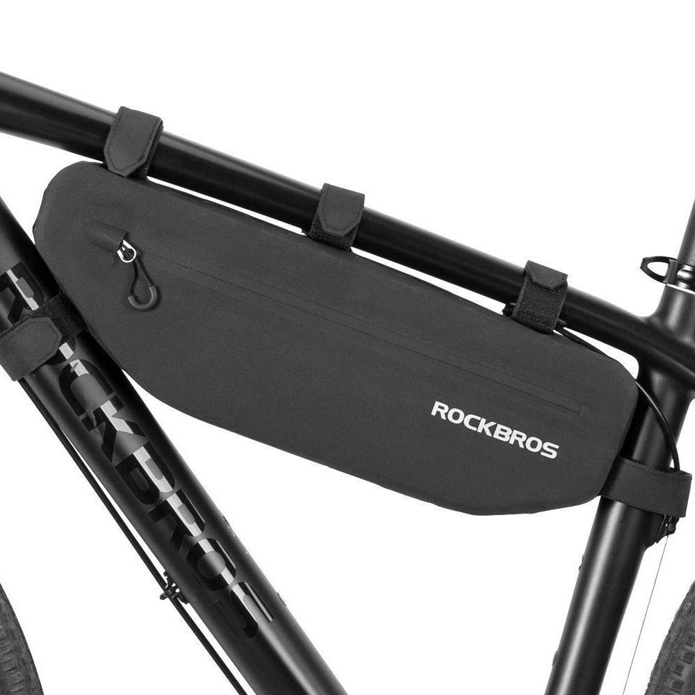 ROCKBROS Fahrradtasche Wasserdicht Rahmentasche (1-tlg), Triangle Bag Dreiecktasche ca.3L Schwarz