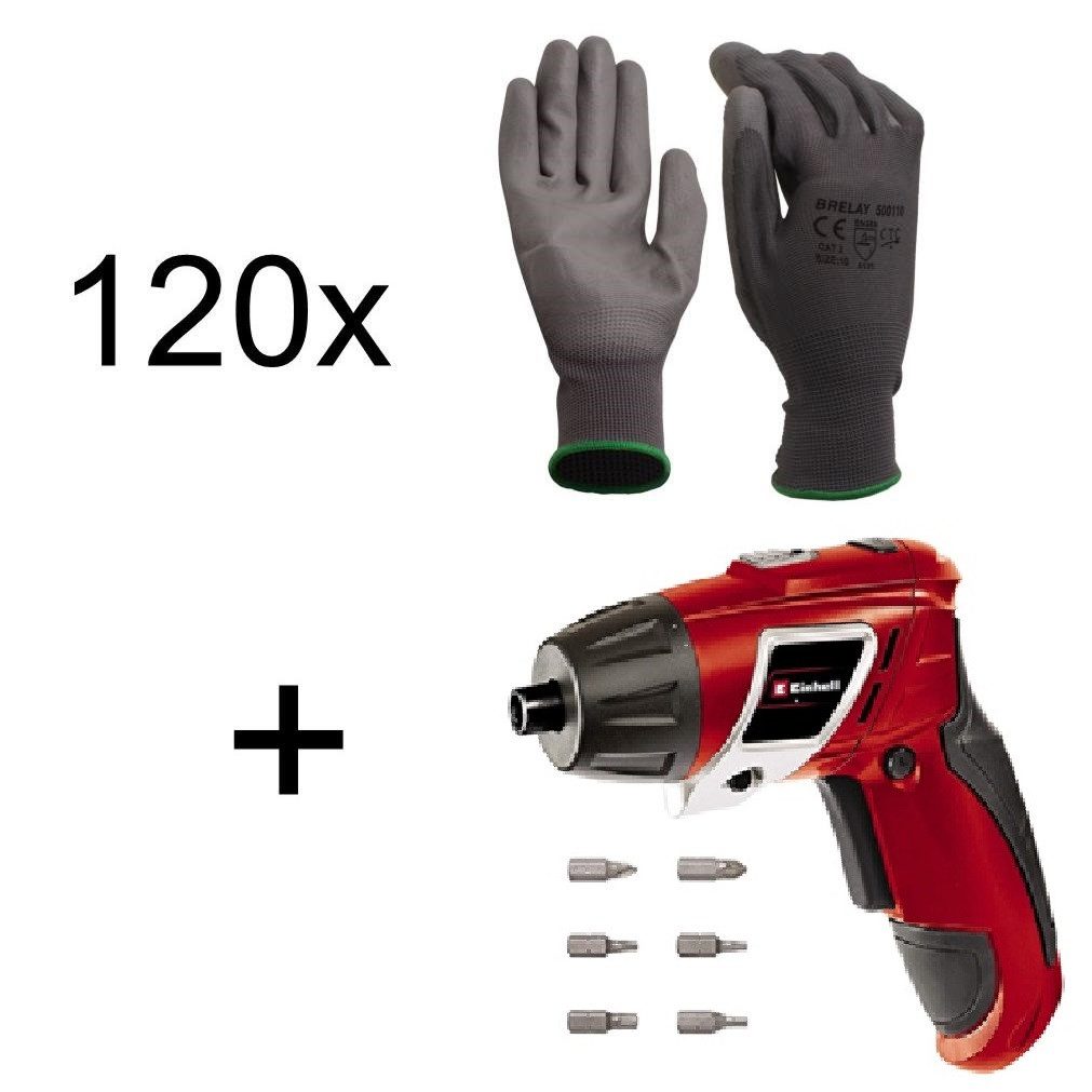 Einhell Akku-Bohrschrauber Set Einhell Akkuschrauber TC-SD 3,6 Li, inkl. 6 Bits, + 120 x