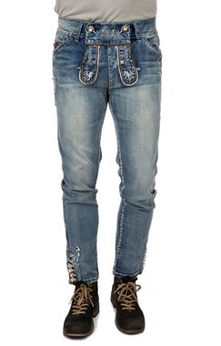 MarJo Trachtenhose Jeanshose lang GUSTL blau