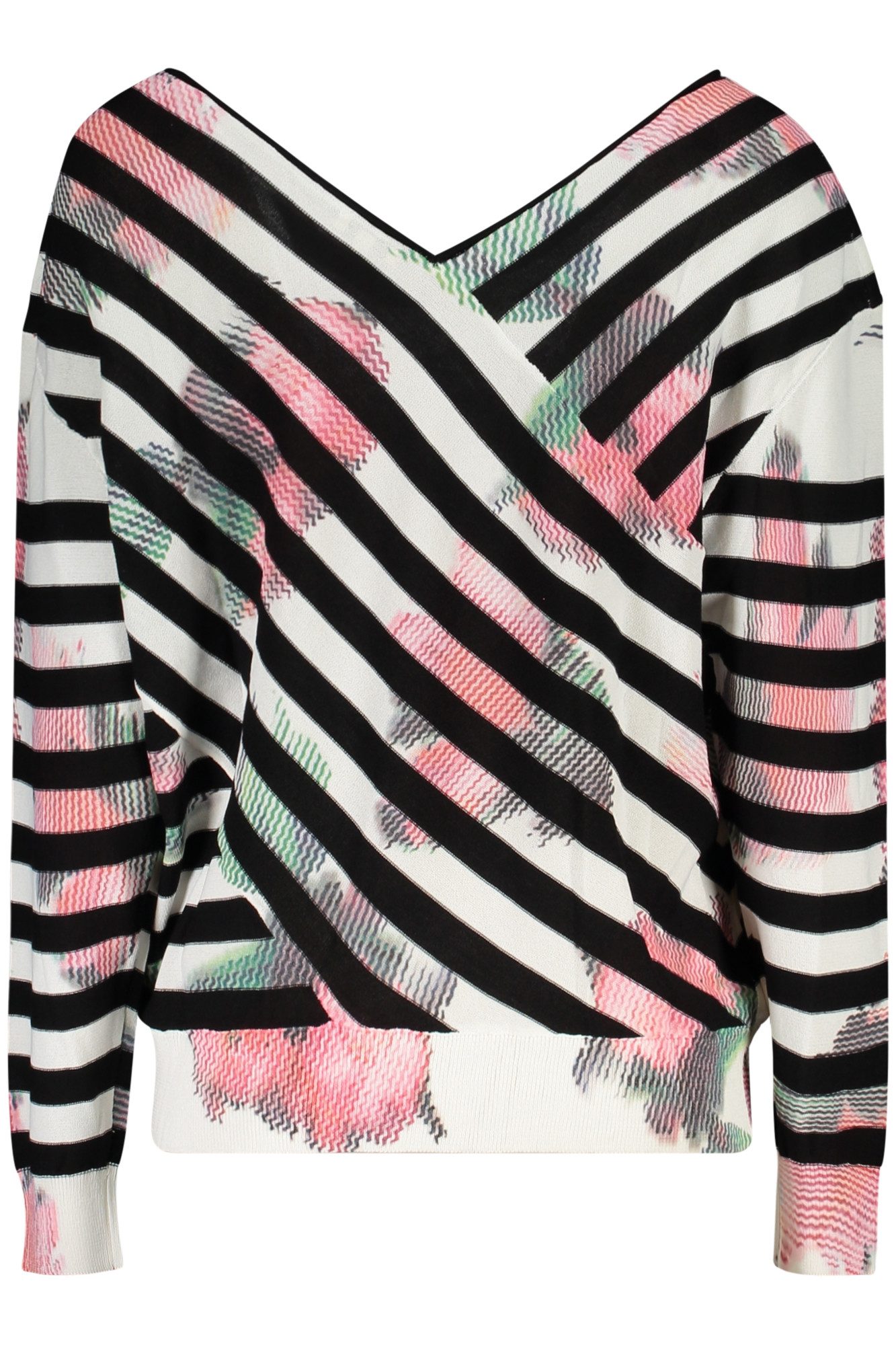 Desigual Strickpullover Schwarzer Damenpullover mit Muster – Langarmshirt m günstig online kaufen