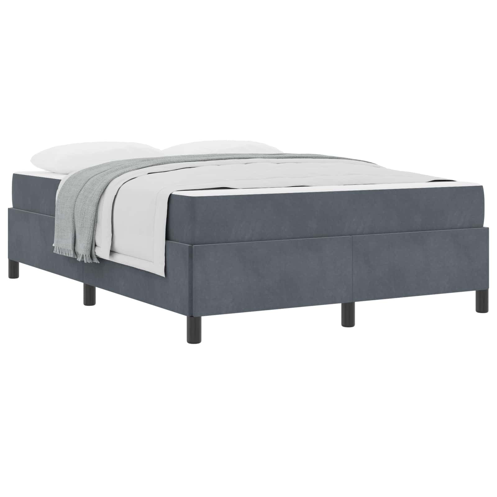 vidaXL Bett Bettrahmen Dunkelgrau 160 x 200 cm Stoff (1-tlg)