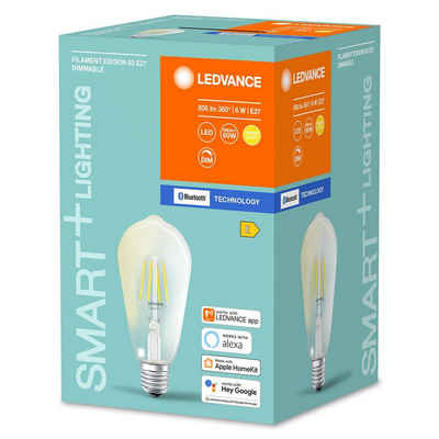 LED-Leuchtmittel Ledvance LED Filament Smart+ ST64 Edison 6W = 60W E27 klar 810lm warmw