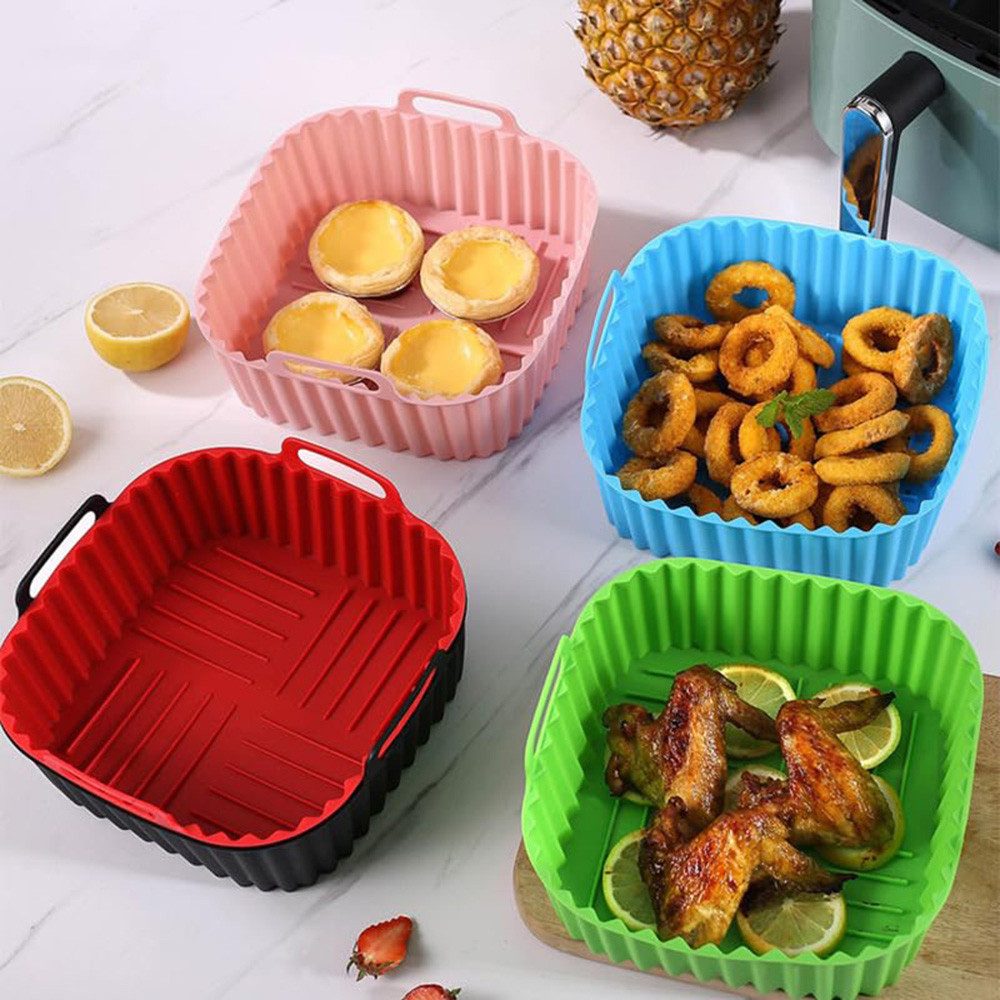 Agger Silikonform Silikon-Backformen für Heißluftfritteuse, 2er-Set, Hitzebeständige Airfryer-Backformen für Küche & Backen