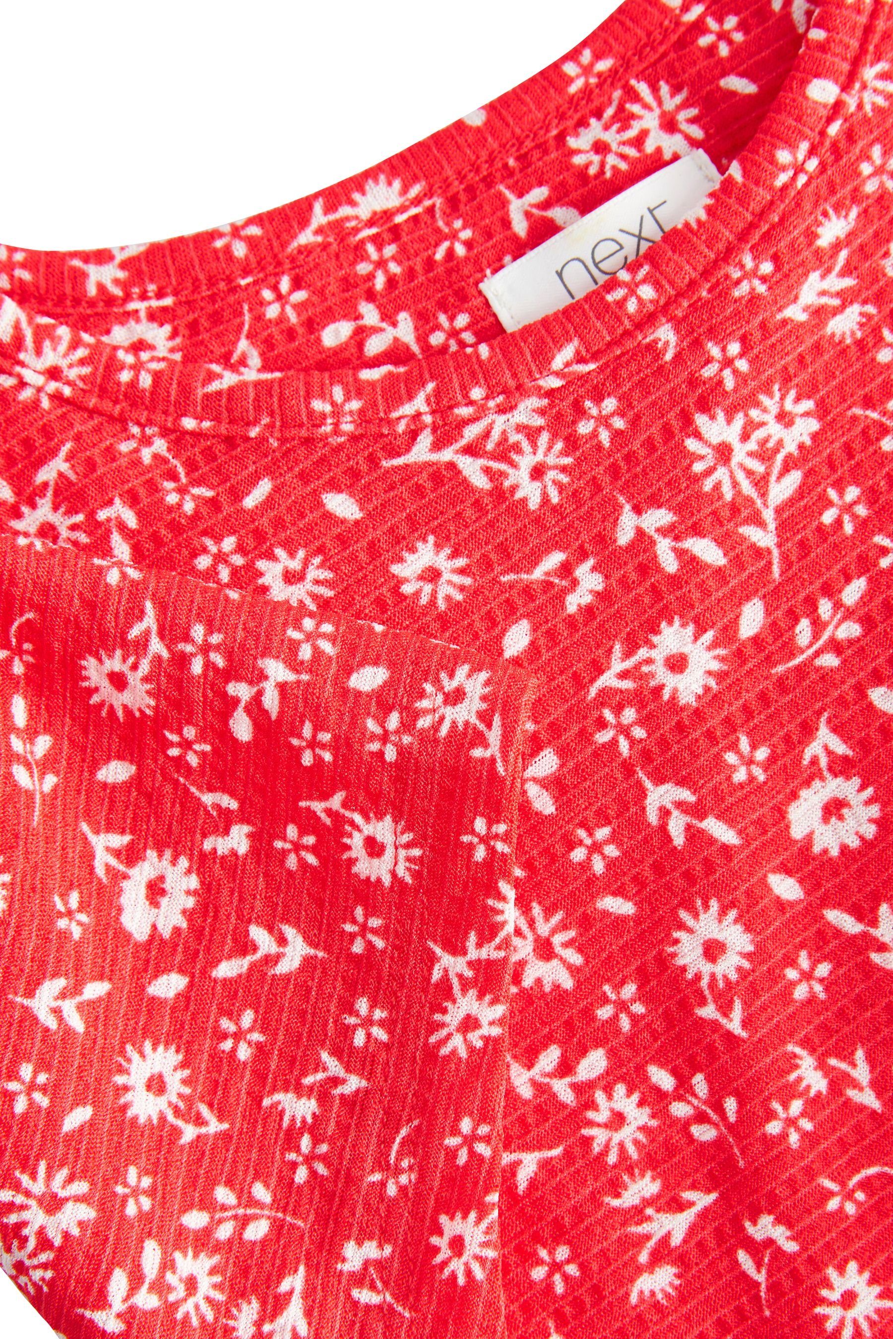 in Kleid Kurzärmeliges Red Next Jerseykleid Floral (1-tlg) Knitteroptik aus Jersey Ditsy