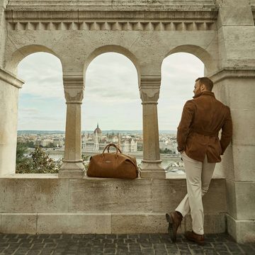DRAKENSBERG Reisetasche Weekender »David« (L) Havana-Braun, aus vollnarbigem Premium Leder für Herren und Damen im Vintage-Design
