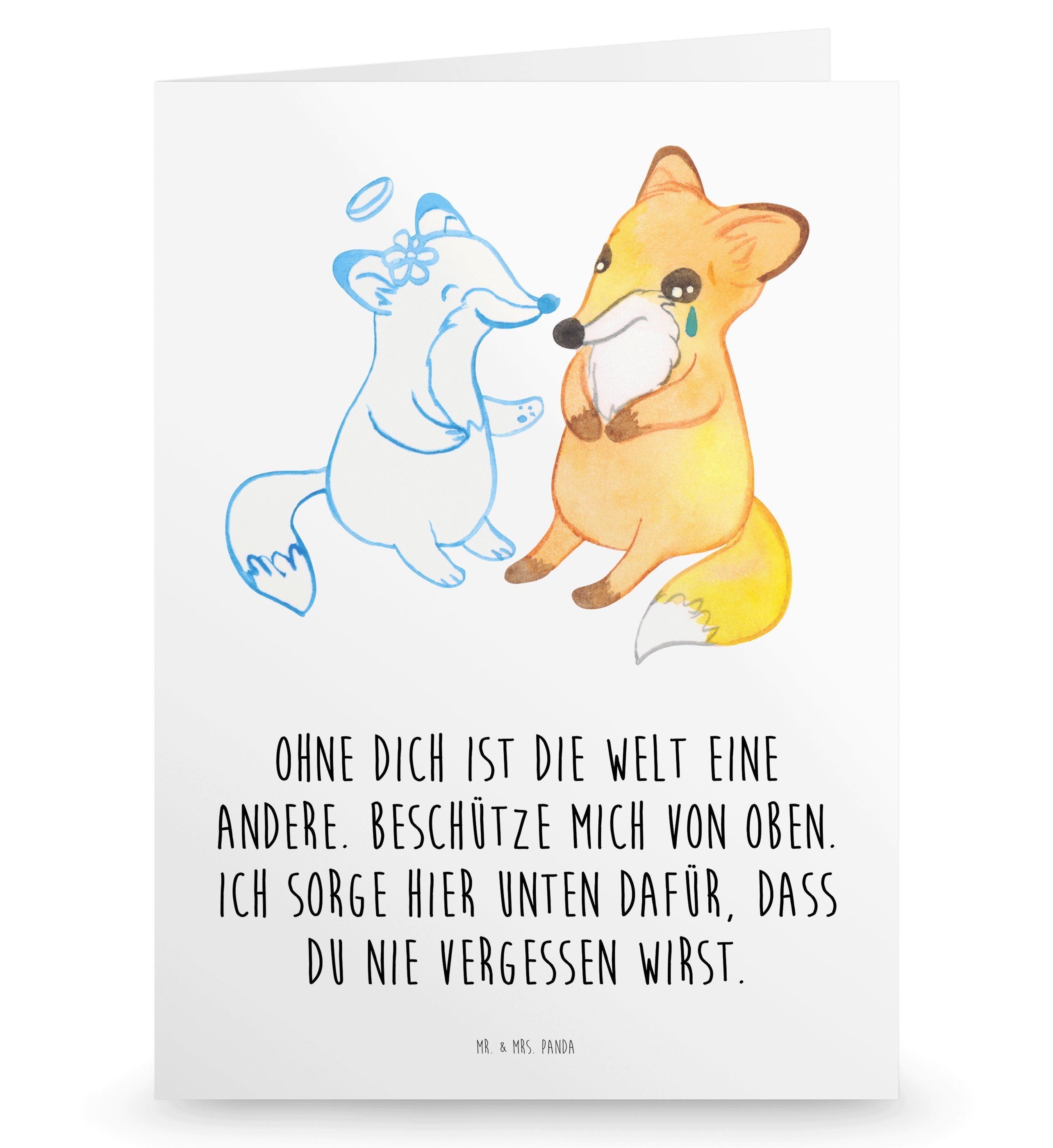 Mr. & Mrs. Panda Beileidskarte Trauer Schwester - Weiß - Beileidskarte, Beileid, Beileidsprüche, Ums