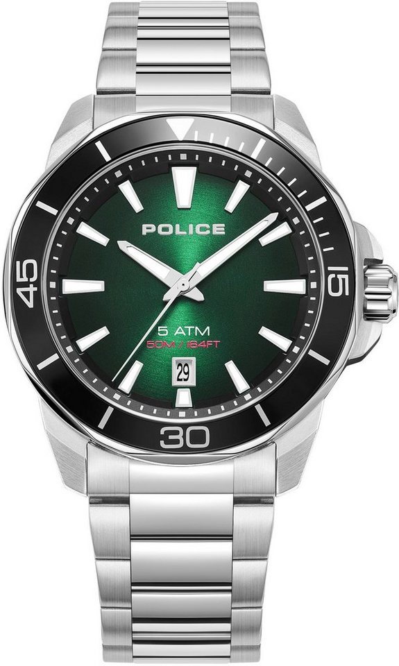 Police Quarzuhr THORNTON, PEWJH0021401, Armband aus silberfarben  IP-beschichtetem Edelstahl