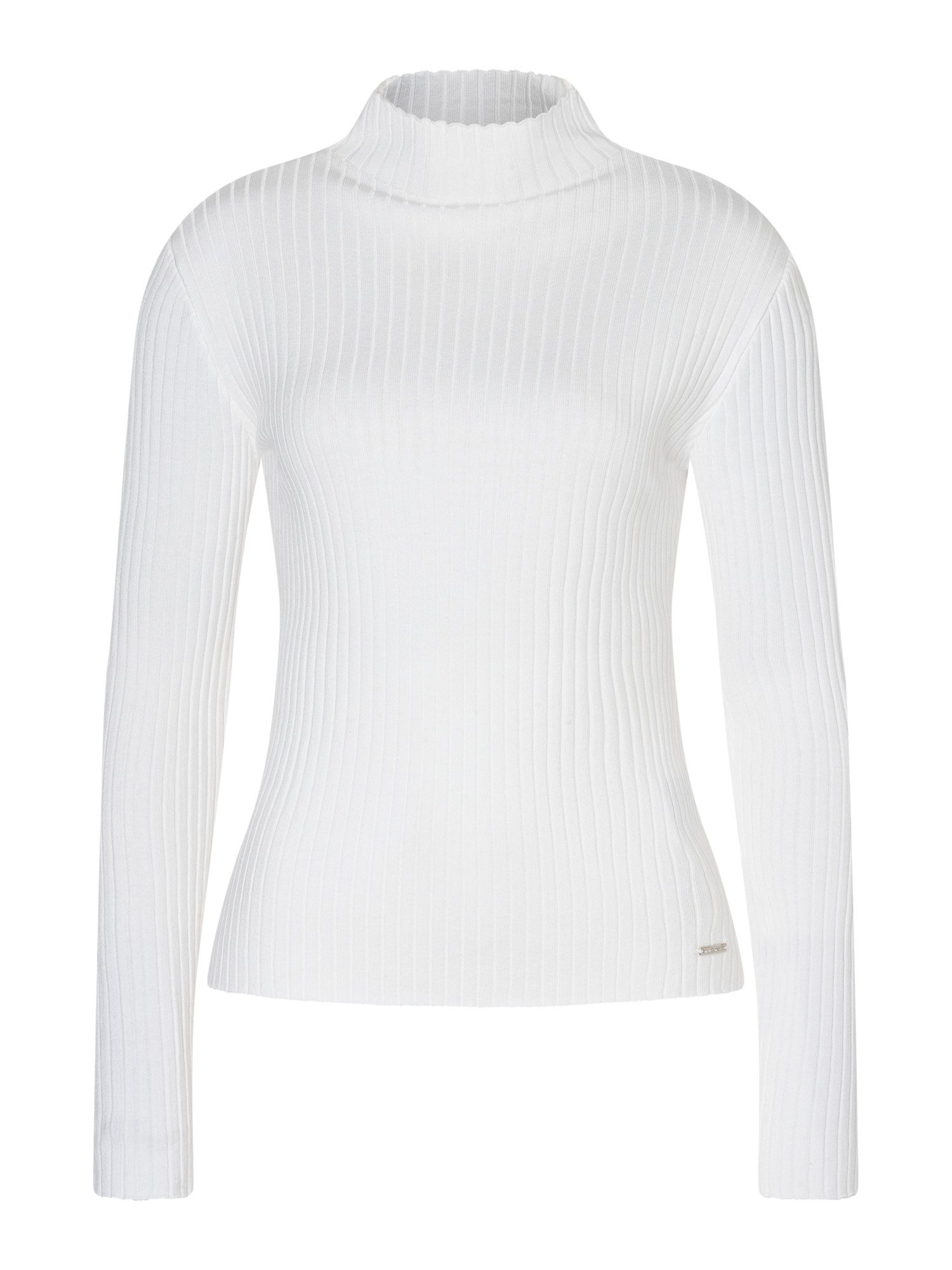 MORE&MORE Rundhalspullover schmaler, softer Basic-Pullover