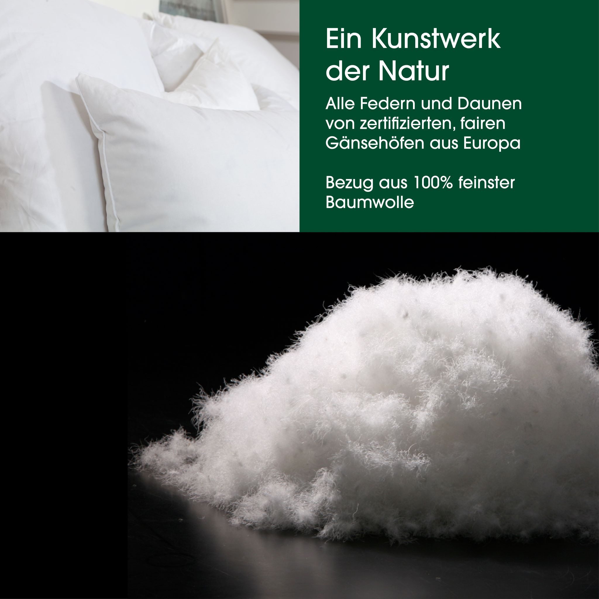 HANSKRUCHEN Daunenbettdecke Hanskruchen Daunendecke PREMIUM DE LUXE Medium 135 x 200 cm, Bezug: 100 % Baumwolle – Bild 4 von 5