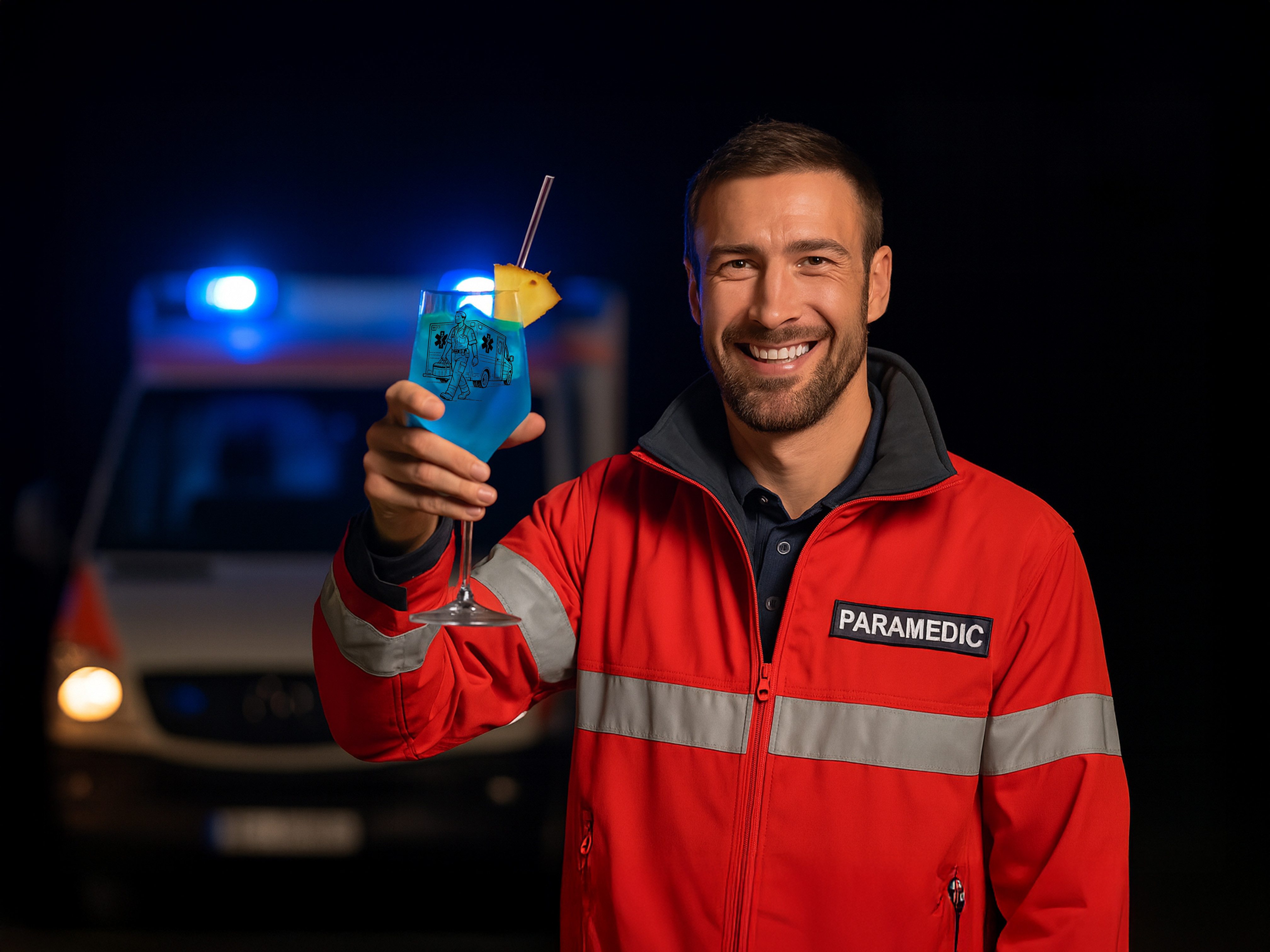 eXODA Weinglas Notfallsanitäter – 350 ml spülmaschinenfest made in Germany, 1-tlg., Glas, Atemberaubende Darstellung