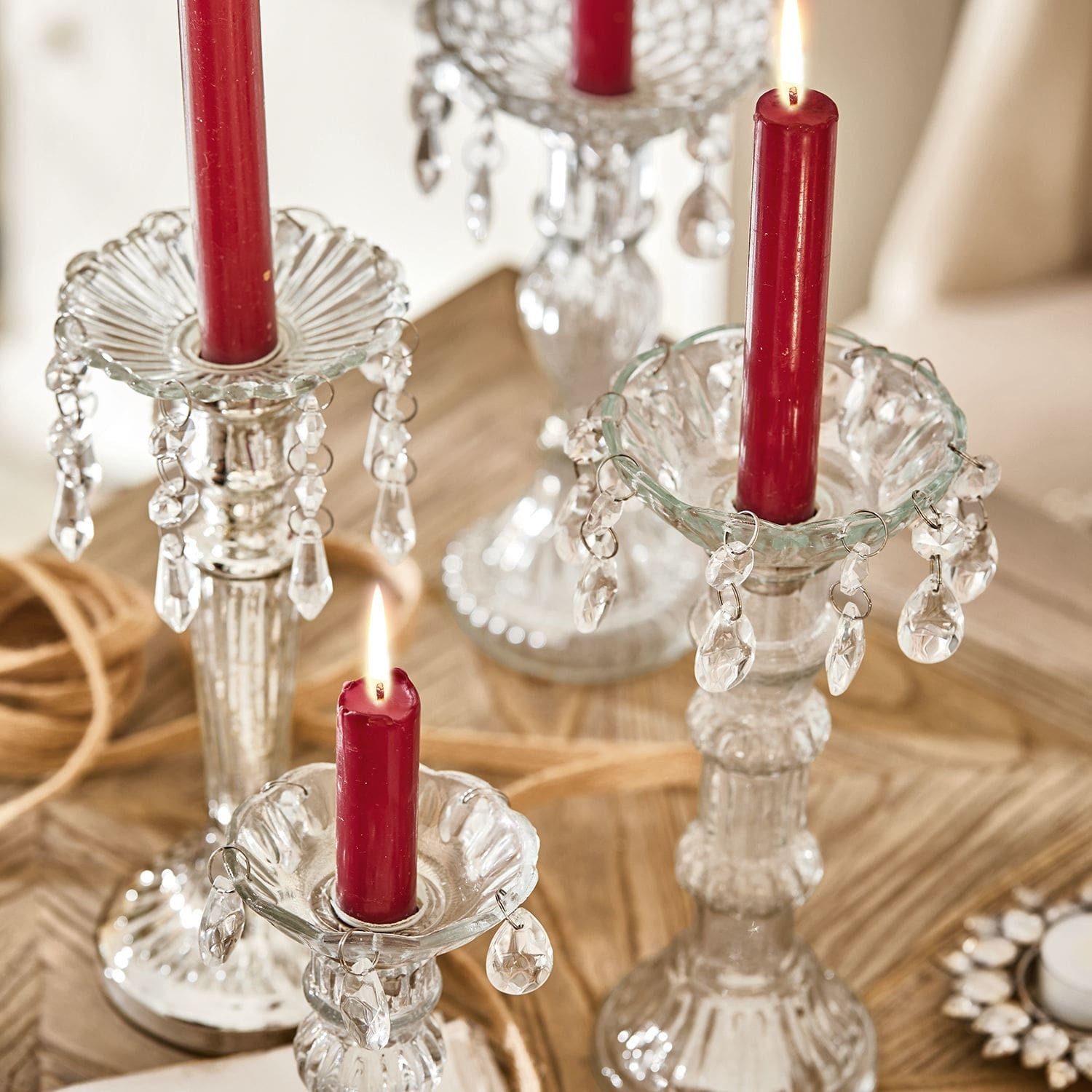 Mirabeau Kerzenständer Kerzenteller 4er Set Pontarion klar