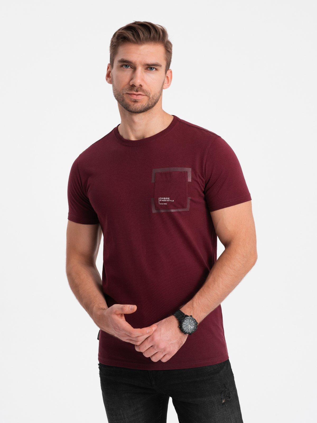 OMBRE T-Shirt Herren-T-Shirt aus Baumwolle mit günstig online kaufen