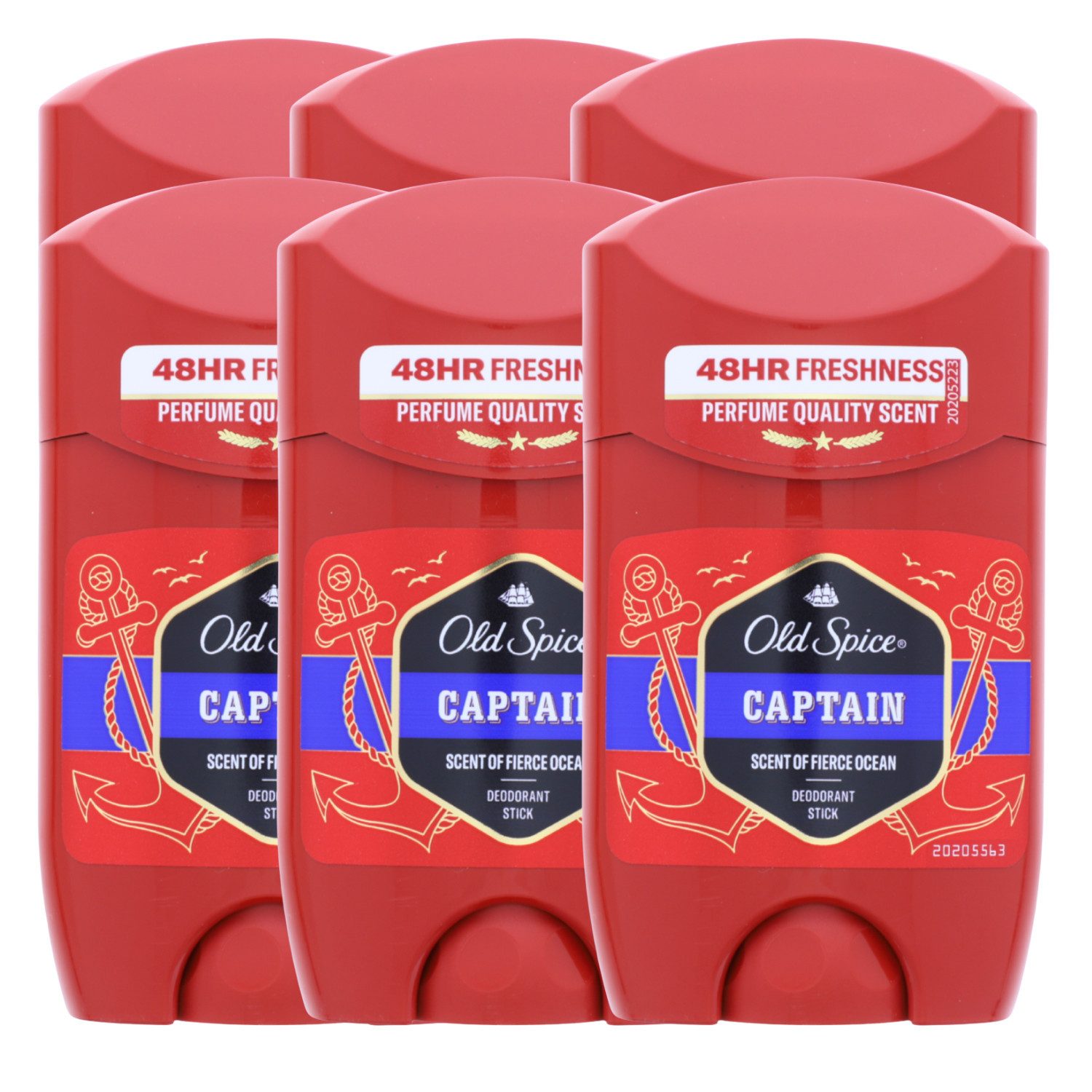 Old Spice Deo-Roller 6 x Old Spice Captain Дезодорантыtick für Männer je 50ml 0% Aluminium Salze 4