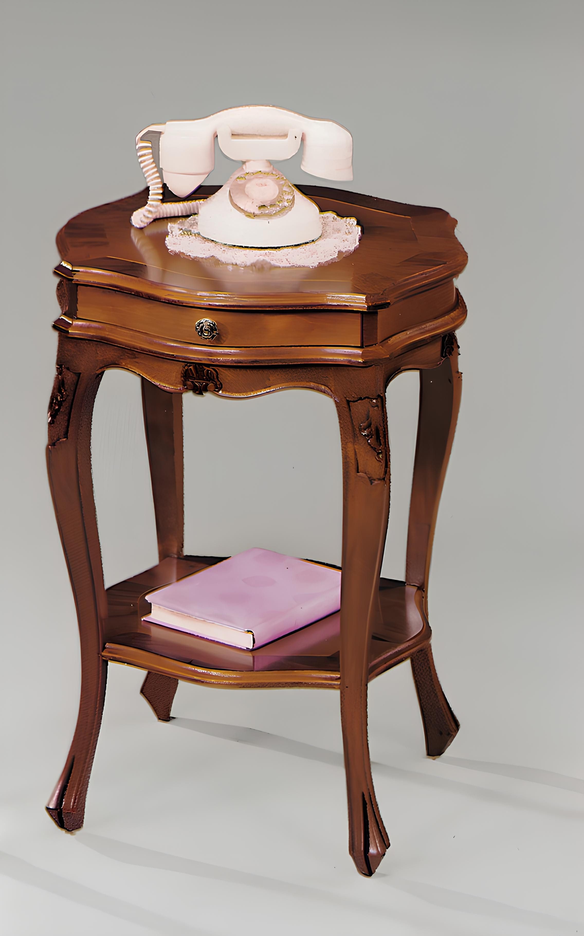 Xlmoebel Telefontisch Eleganter Holztisch für Blumen und als Beistelltisch nutzbar (1-St., Beistelltisch), Hergestellt in Europa