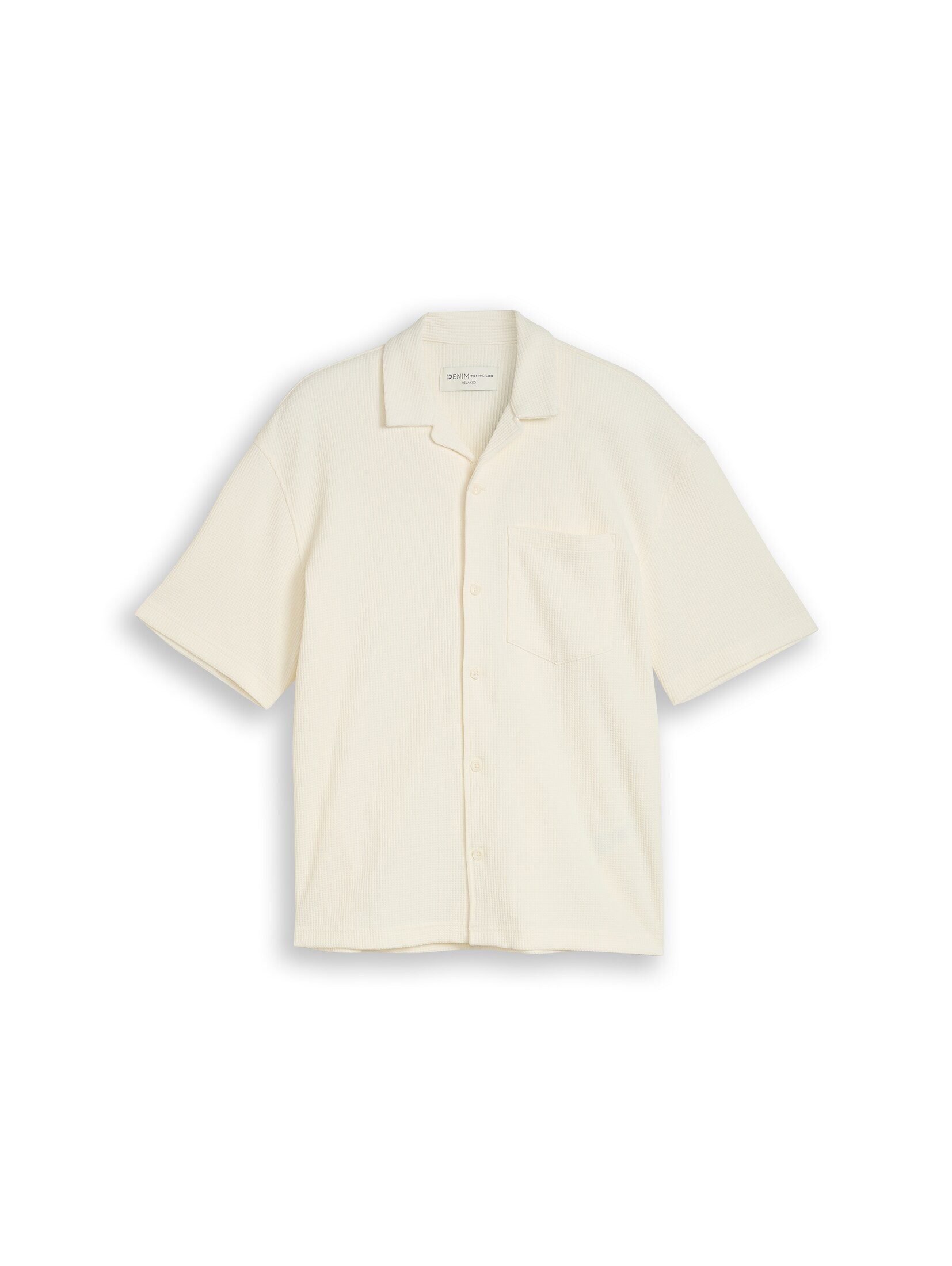 TOM TAILOR Denim Kurzarmhemd Blusen & Shirts Relaxed Fit Resort Hemd mit Waffelstruktur
