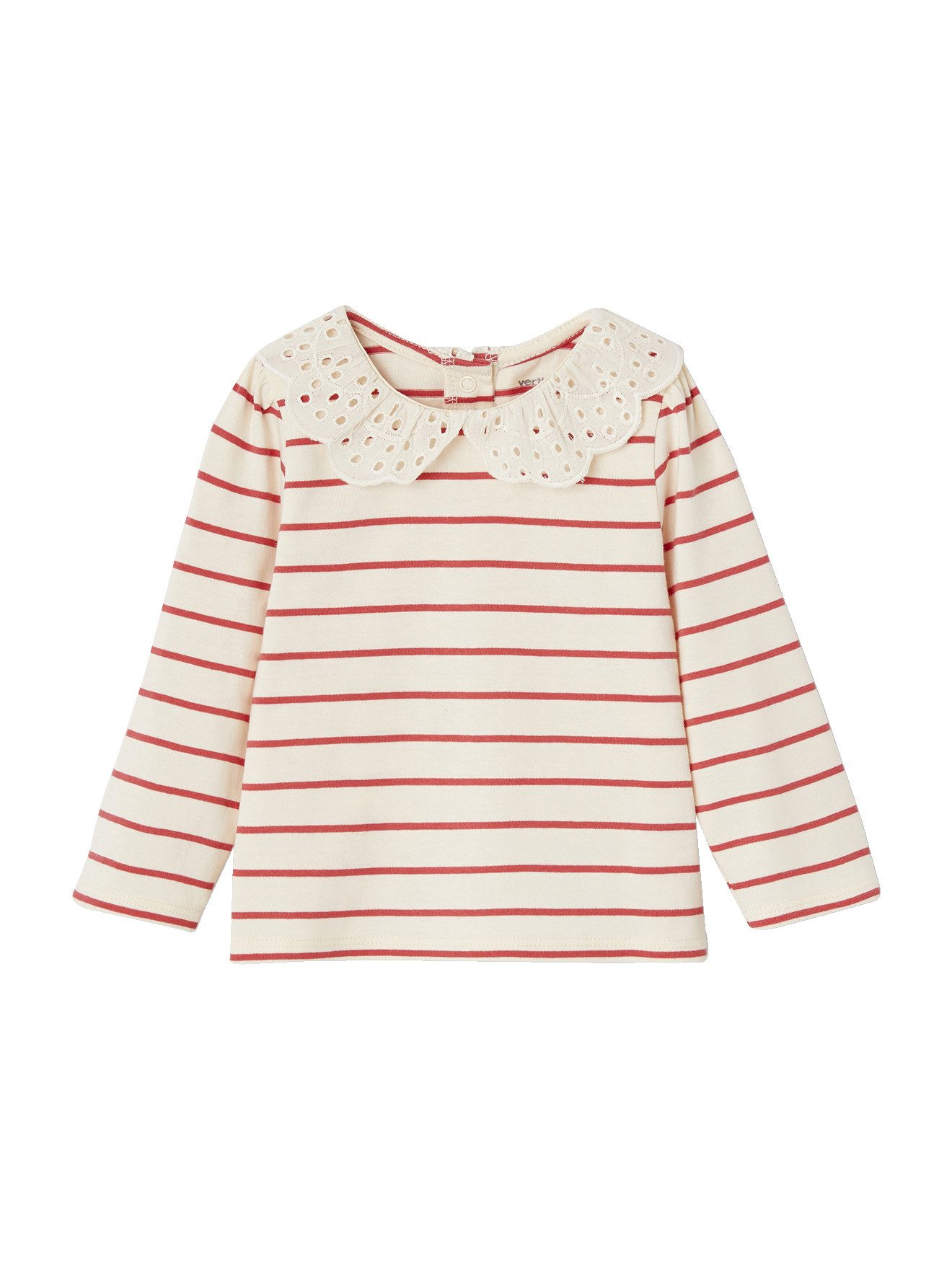 Langarmshirt Baby Shirt mit besticktem Kragen