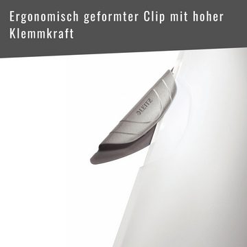 LEITZ Schulheft ColorClip Hefter, bis zu 30 Blatt (80 g/m), Clip mit hoher Klemmkraft f