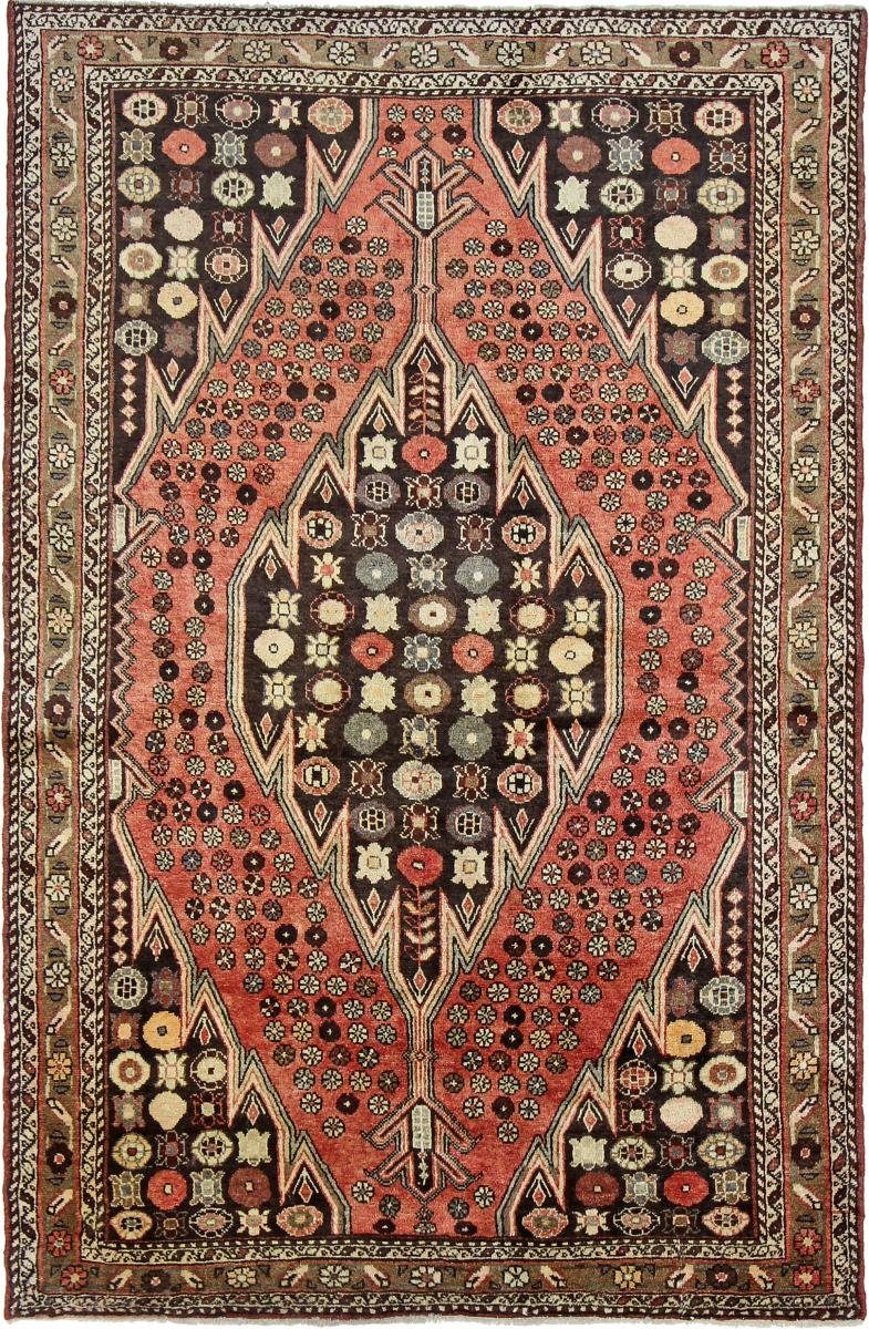 Orientteppich Hamadan Mazlegan 135x214 Handgeknüpfter Orientteppich / Perserteppich, Nain Trading, rechteckig, Höhe: 8 mm