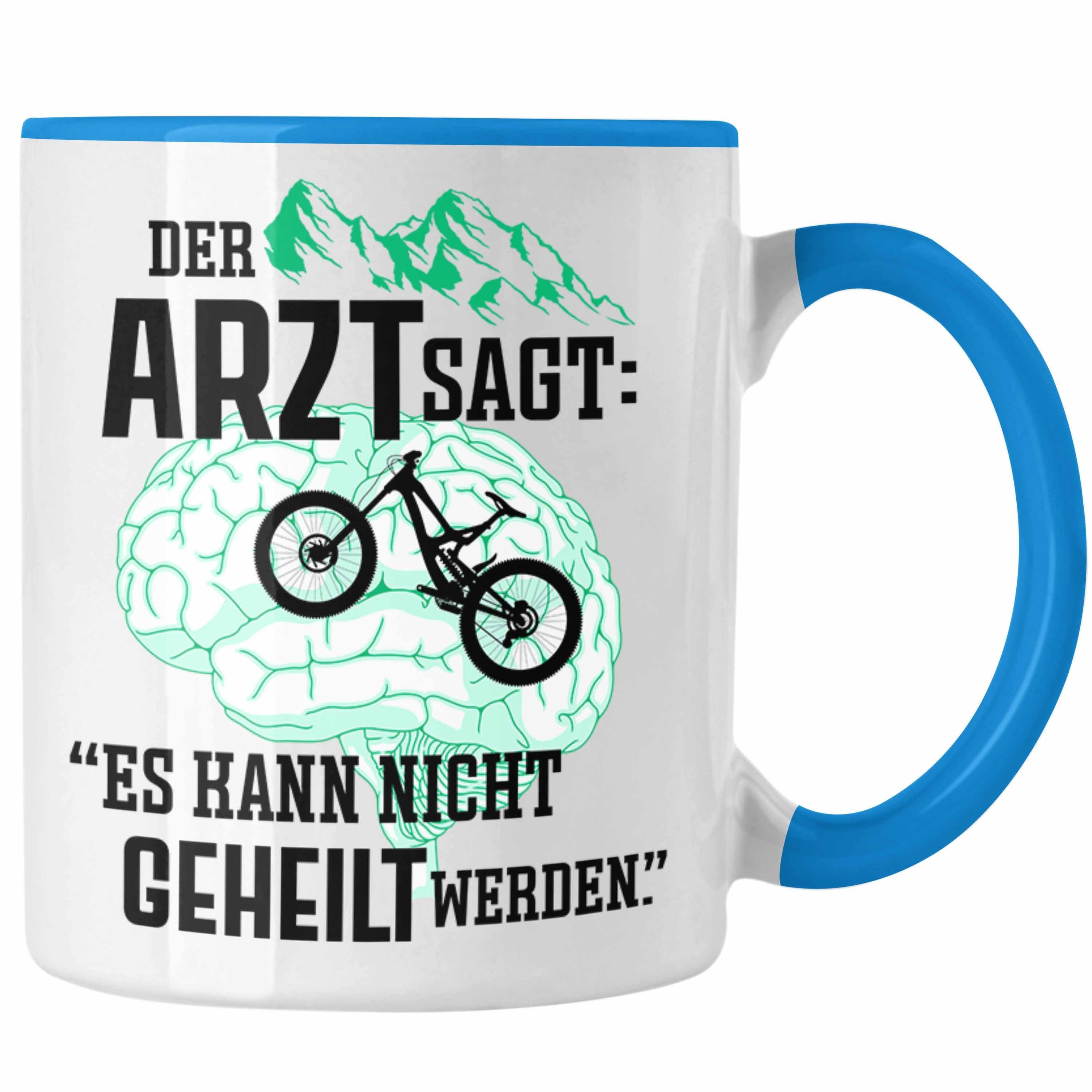 Trendation Mountainbike - Mountainbike-Fahrer Tasse Geschenke Trendation Geschenk Tasse für Männer Geschenkideen Blau