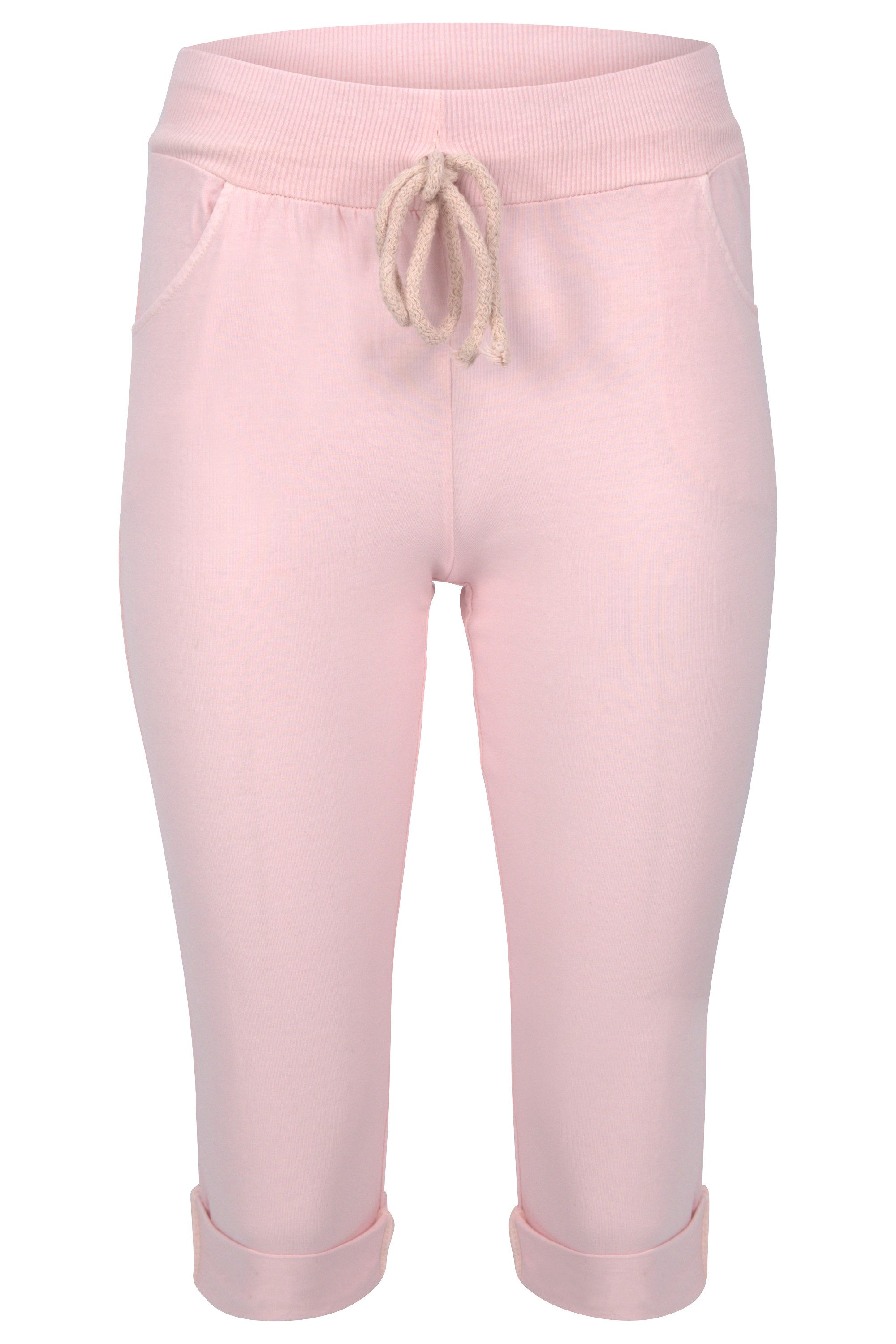 malito more than fashion Sweathose malito Damen kurze Hose, lässige Boyfriendhose, Sweatpants in Unifar Schlupfform mit Bindeband Einheitsgröße