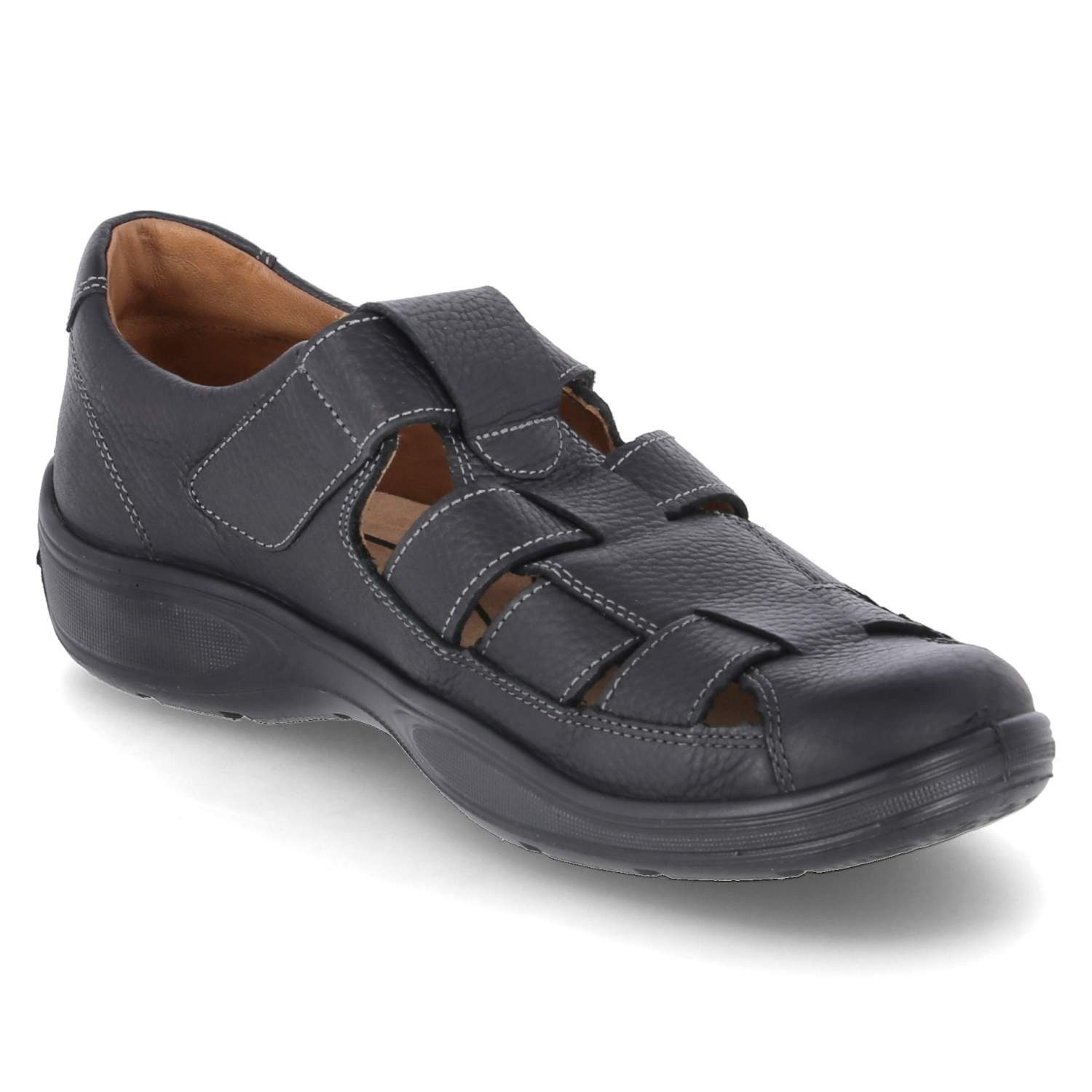 Jomos Jomos Herren Sandalen Schwarz Glattleder Sandale