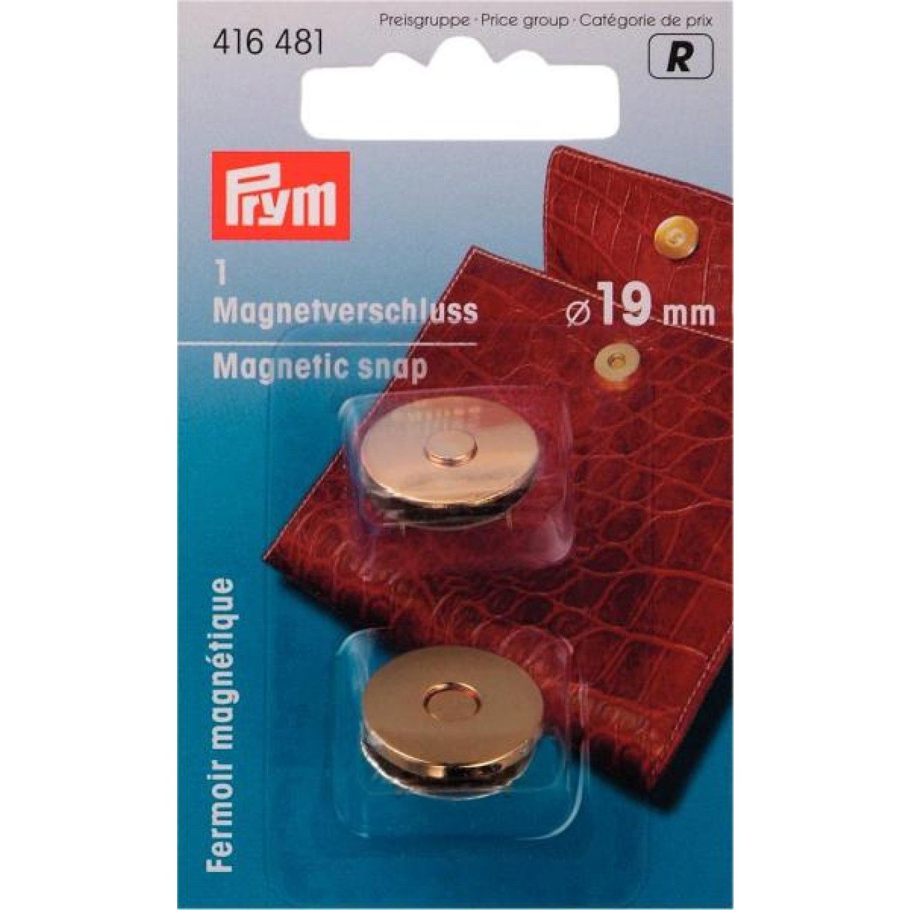 Prym Stricknadeln Magnet Verschluß 19 mm goldfarbig